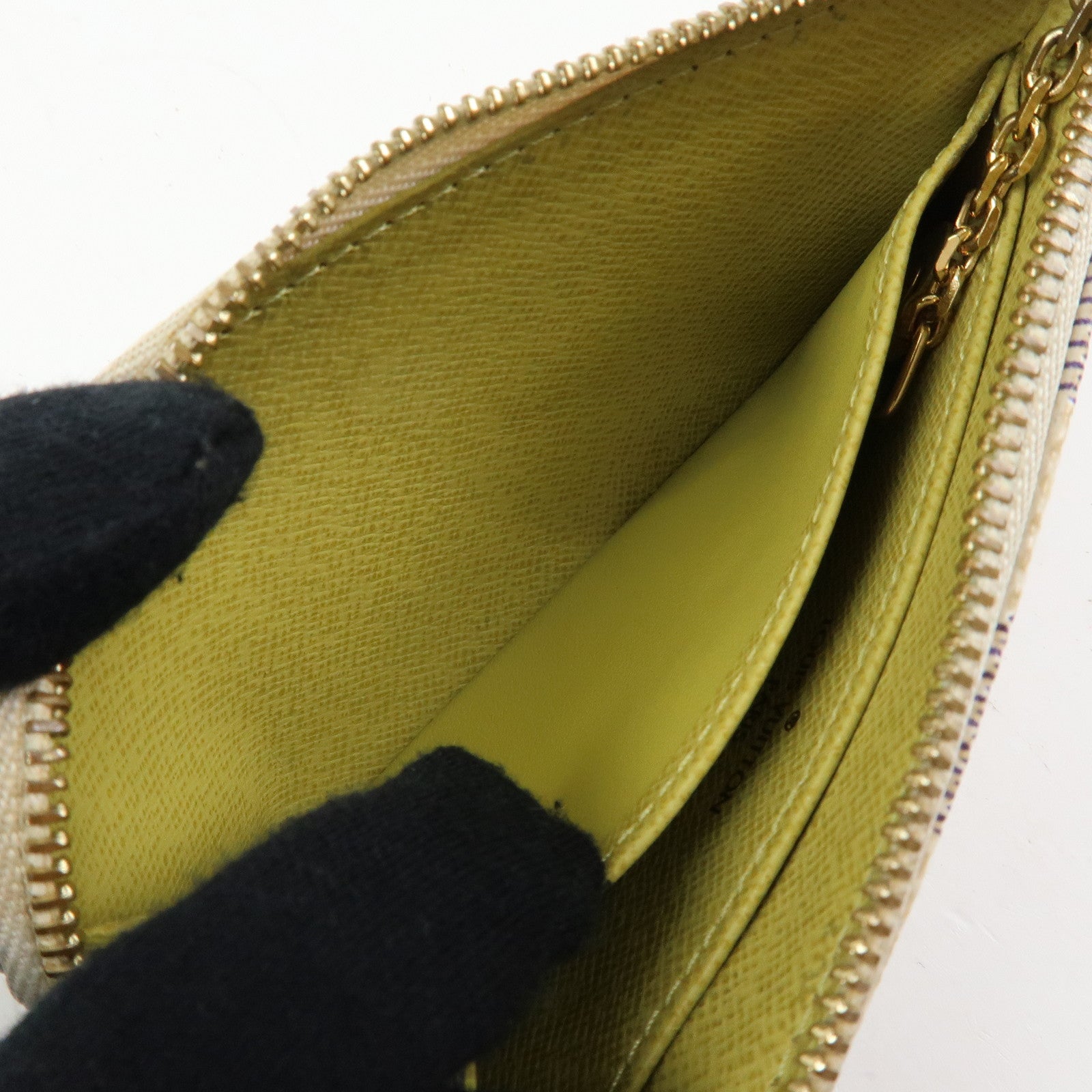 Louis Vuitton Damier Azur Monogram Labels Pochette Cles Complice N63085