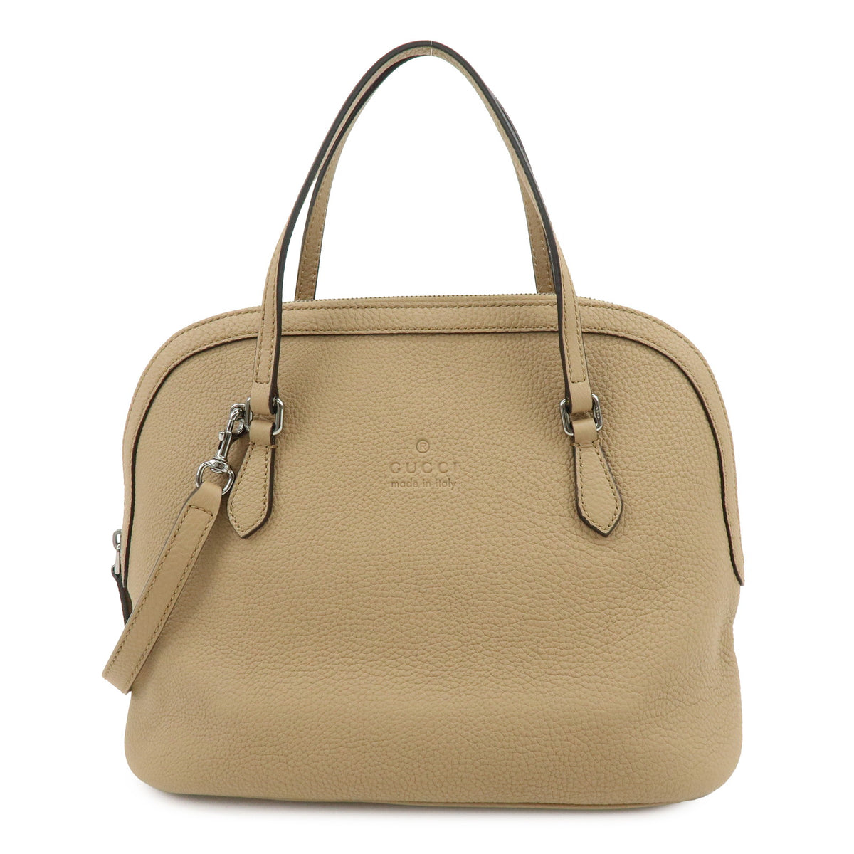 GUCCI Leather 2Way Bag Hand Bag Shoulder Bag Beige 420023