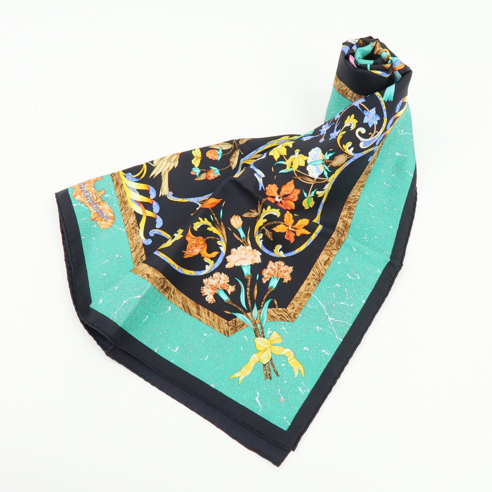 HERMES Carre 90 Silk 100% Scarf PIERRES D' ORIENT ET D' OCCIDENT