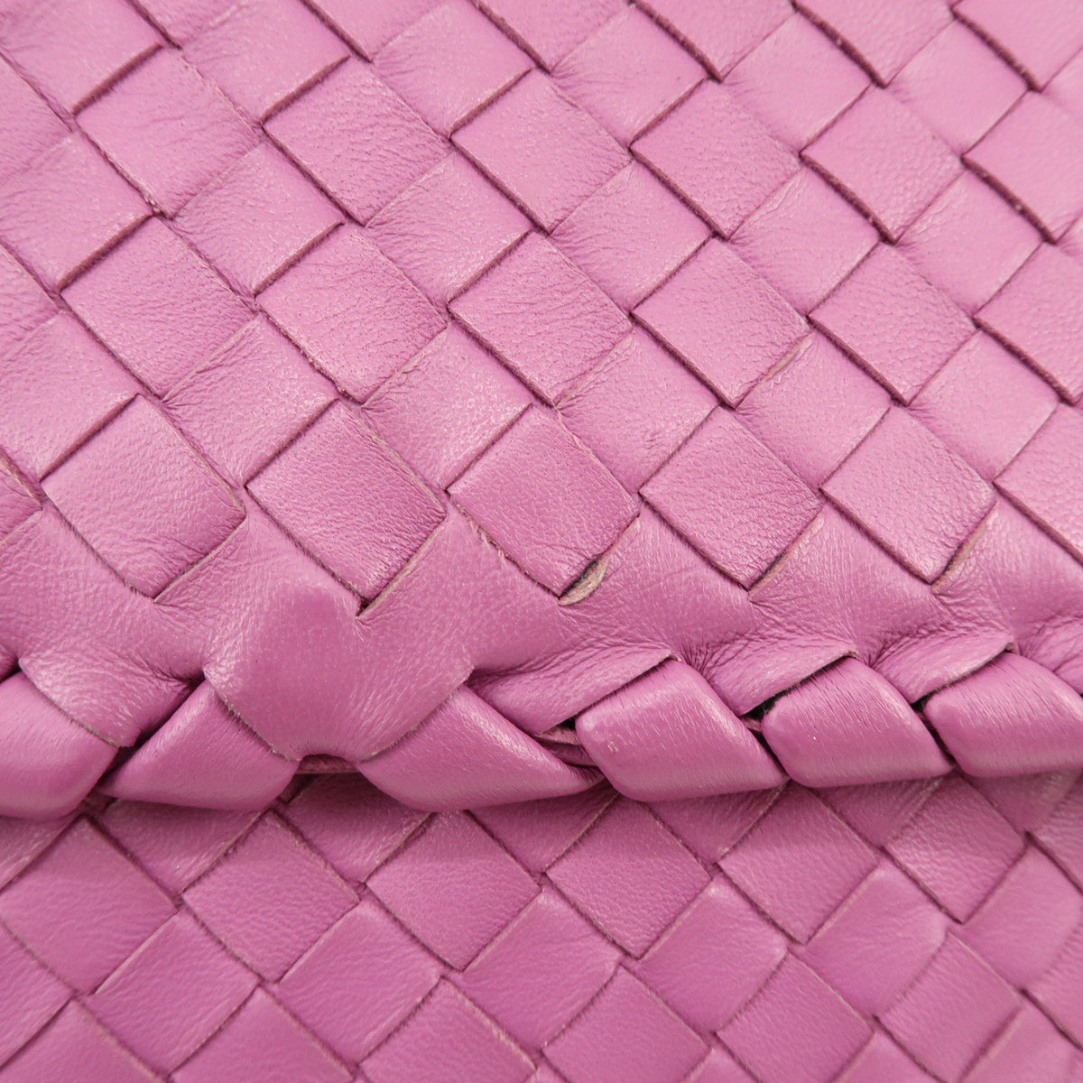 BOTTEGA VENETA Intrecciato Leather Chain Shoulder Bag Purple