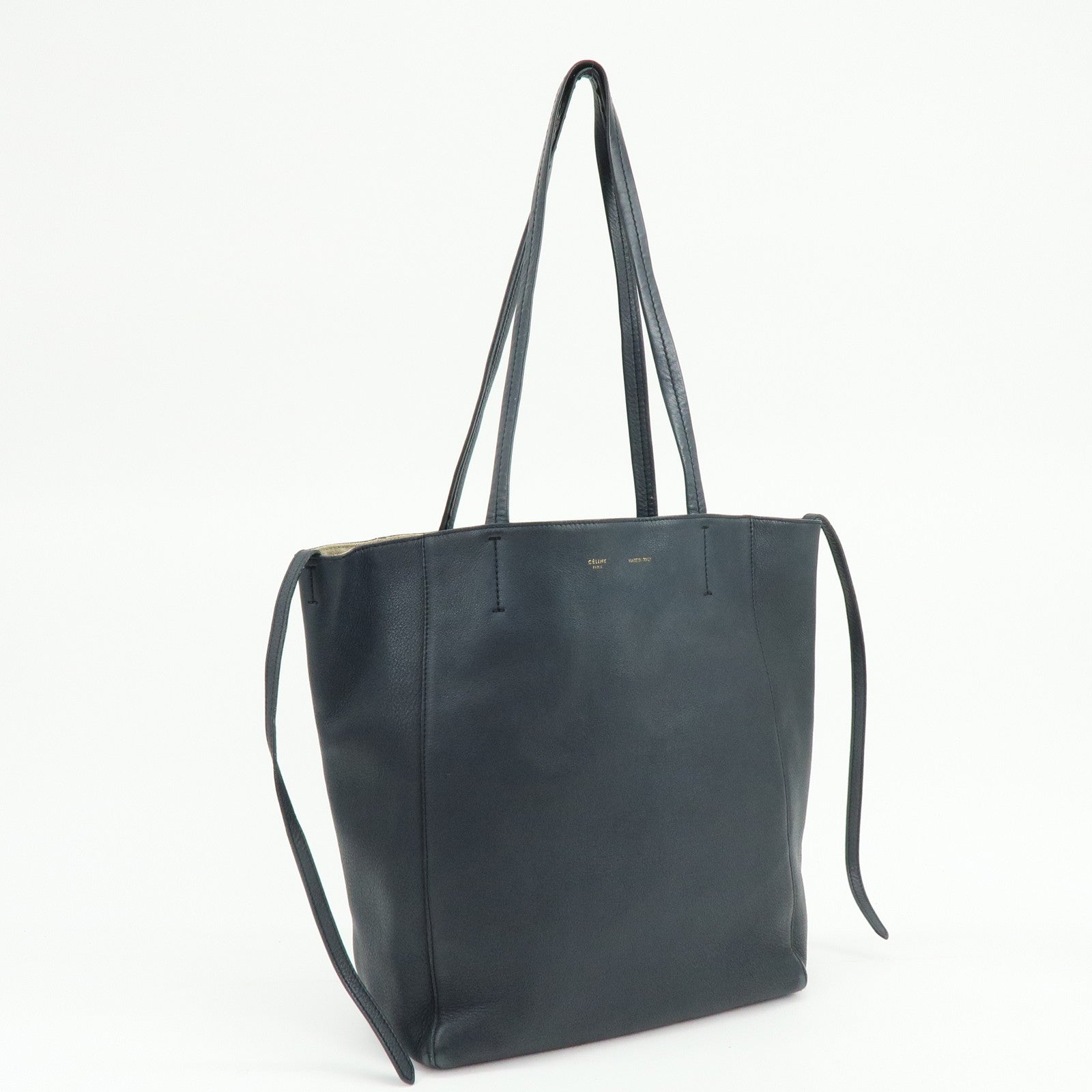 CELINE Cabas Phantom Leather Shoulder Bag Tote Bag Black