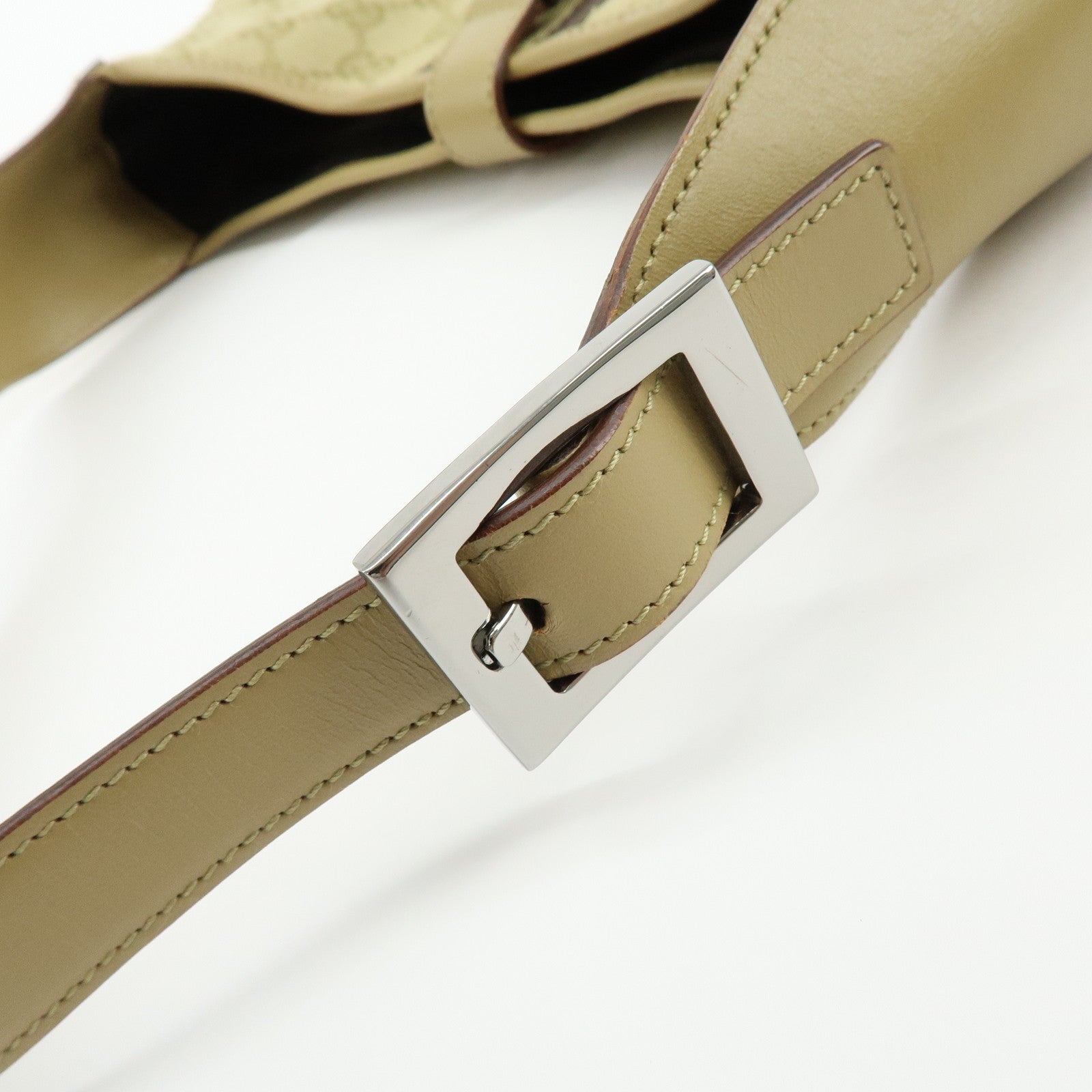 GUCCI Jackie Sherry GG Canvas Leather Shoulder Bag Beige 00963 001998