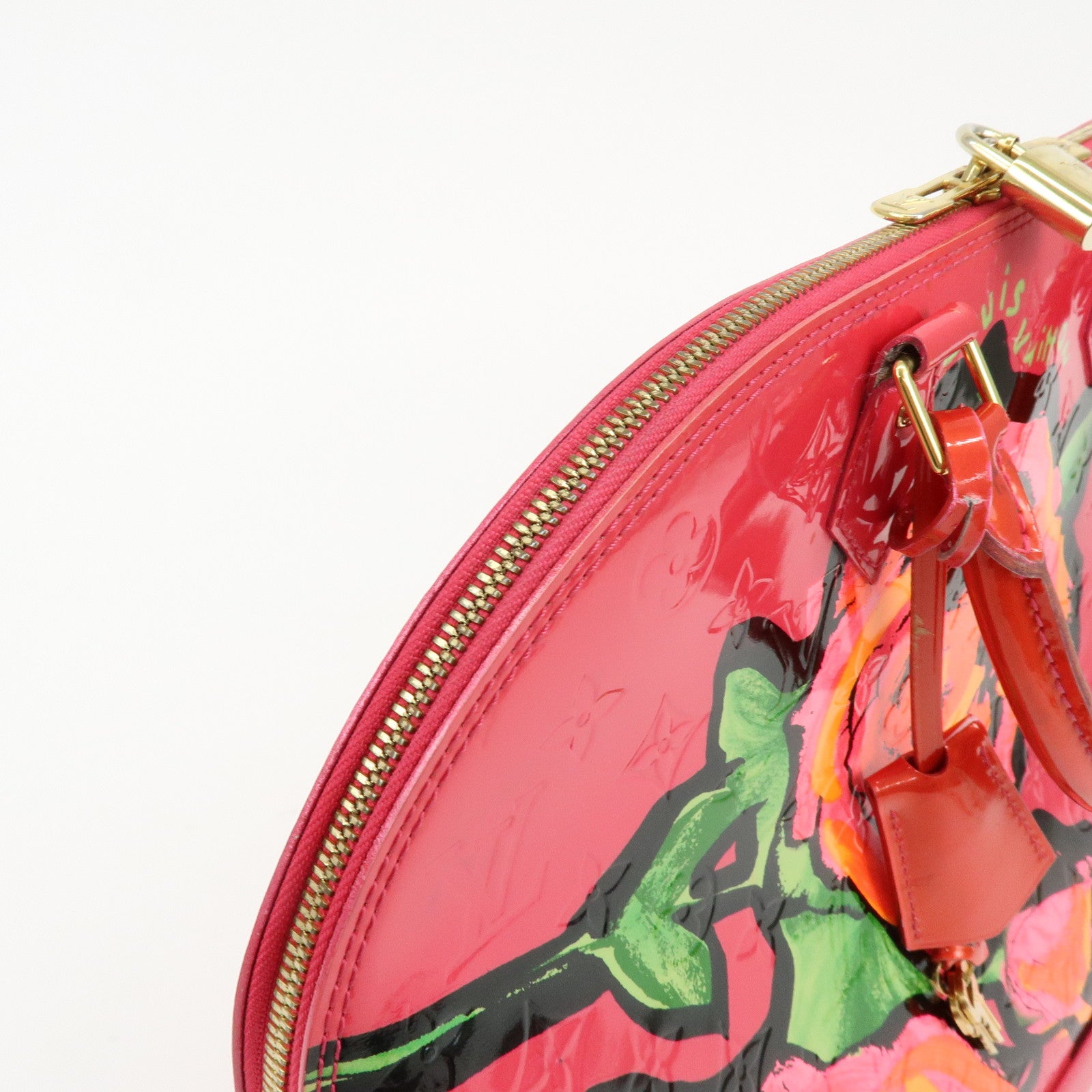 Louis Vuitton Monogram Rose Vernis Alma MM Hand Bag Rose Pop M93686