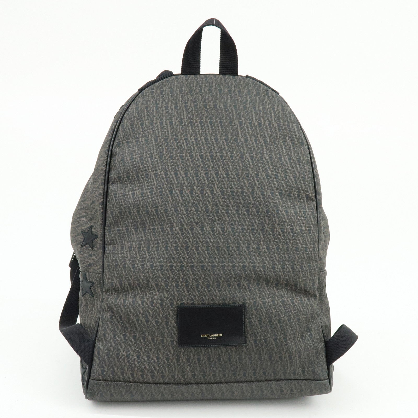 SAINT LAURENT PARIS Star Monogram PVC Leather Backpack Rucksack 415458