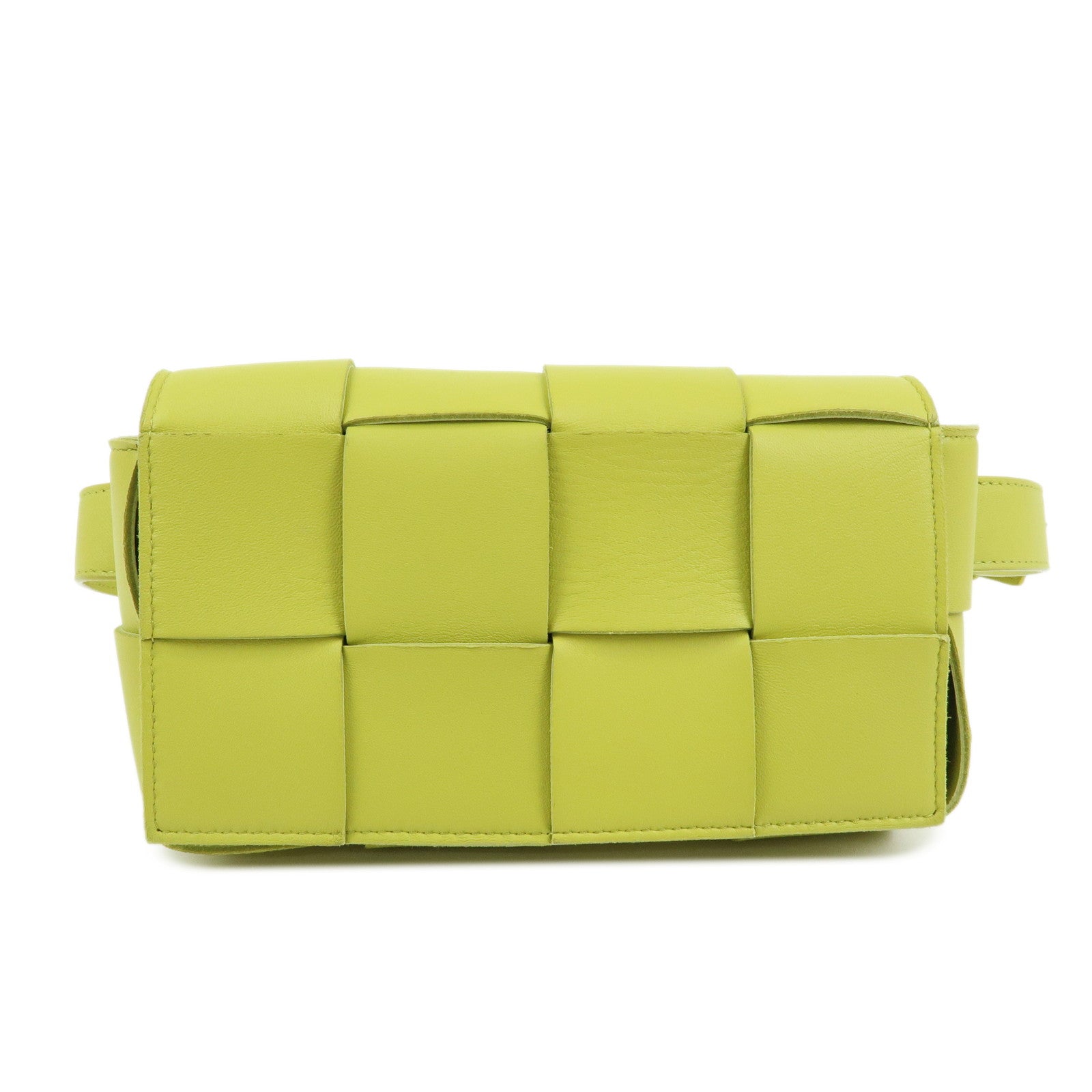 BOTTEGA VENETA Cassette Intrecciato Leather Belt Bag Waist Bag Green