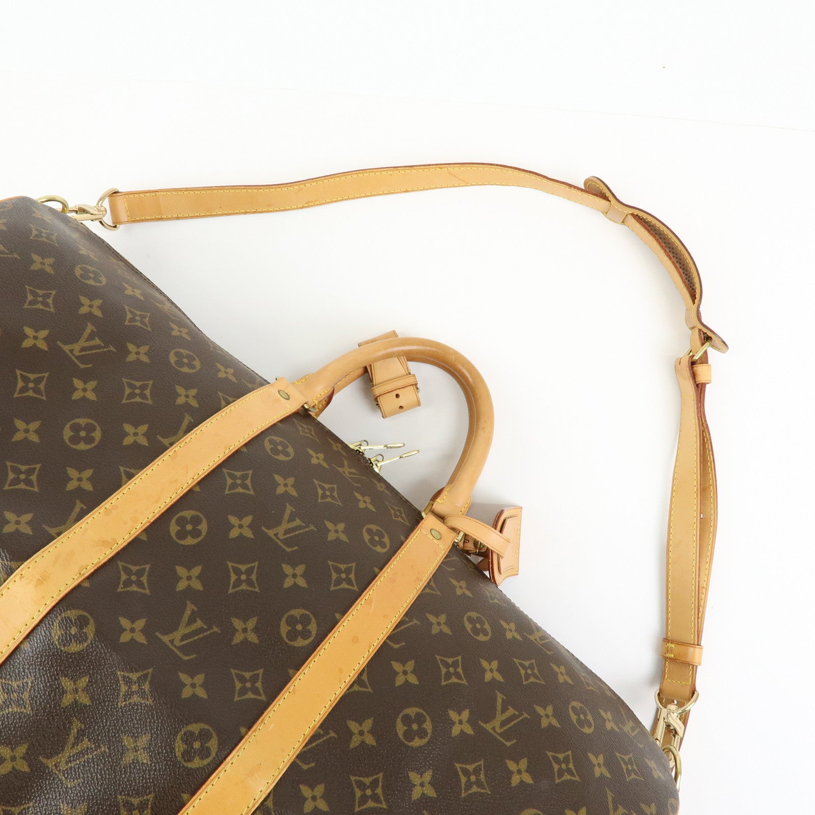 Louis Vuitton Keep All Bandouliere 55 Boston Bag Hand Bag Brown M41414