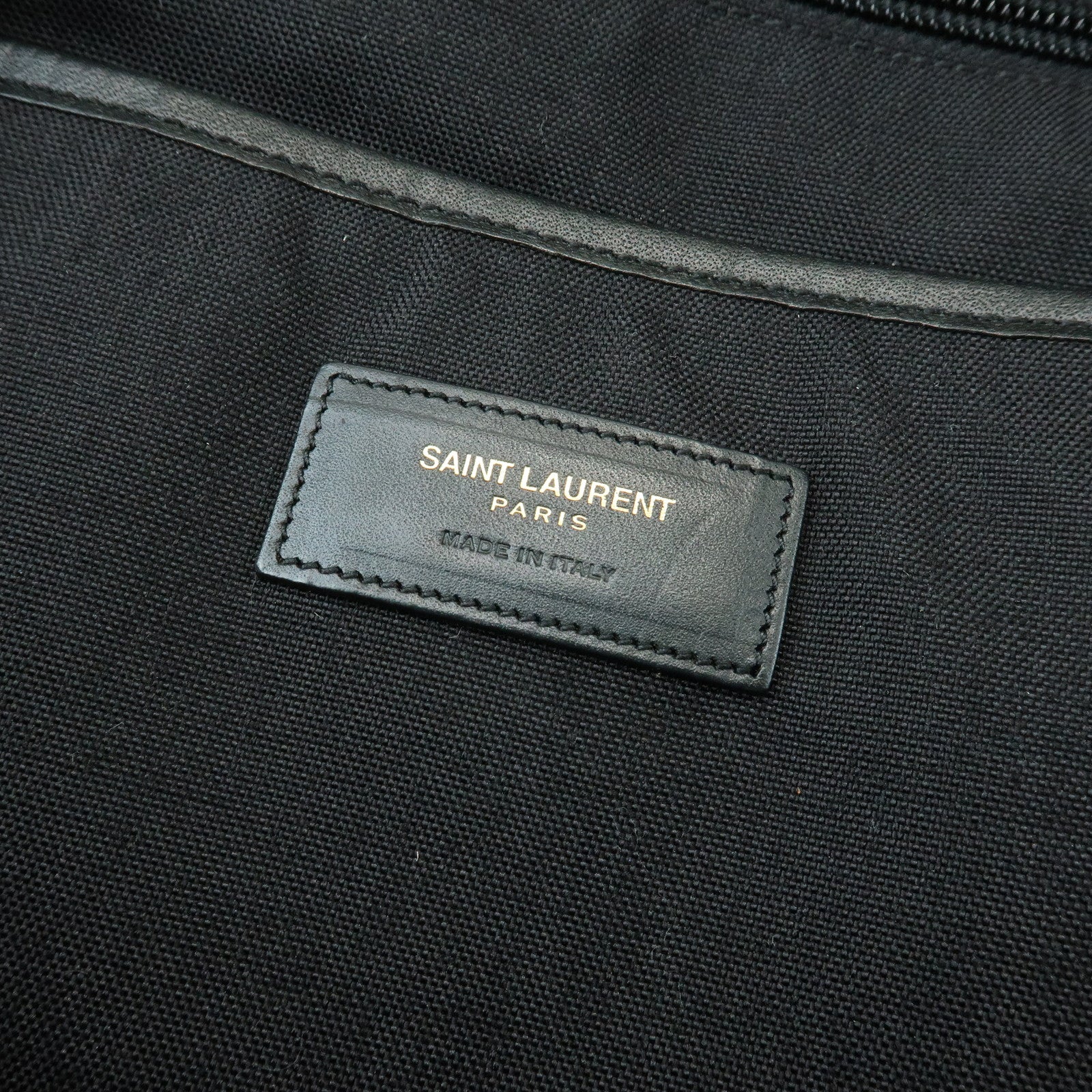 SAINT LAURENT PARIS City Canvas Backpack Rucksack Polka Dot Black White