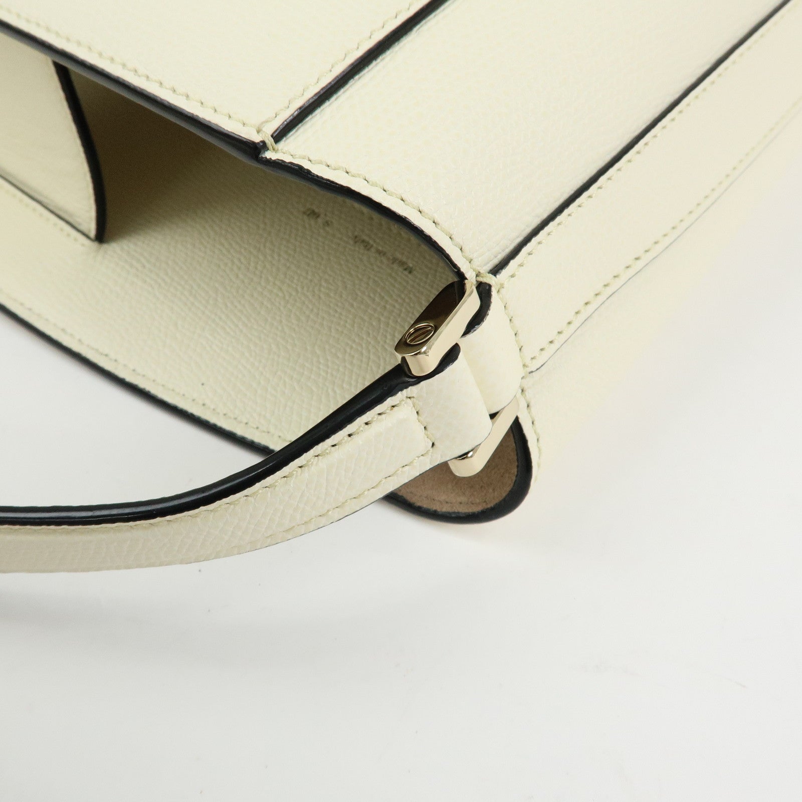 Valextra Brera Calf Leather Shoulder Bag Hand Bag White