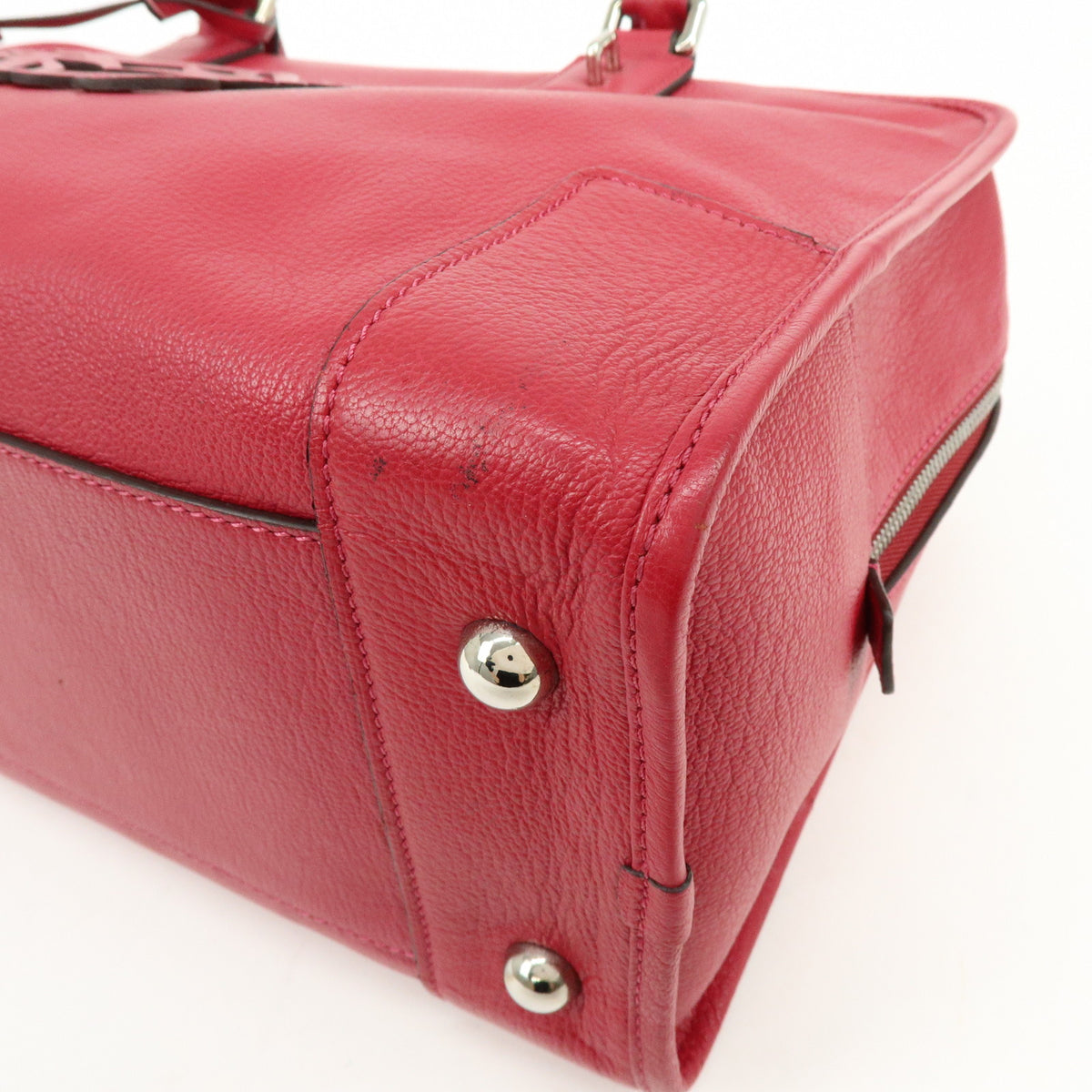 LOEWE Anagram Amazona 36 Hand Bag Boston Bag Wine Red