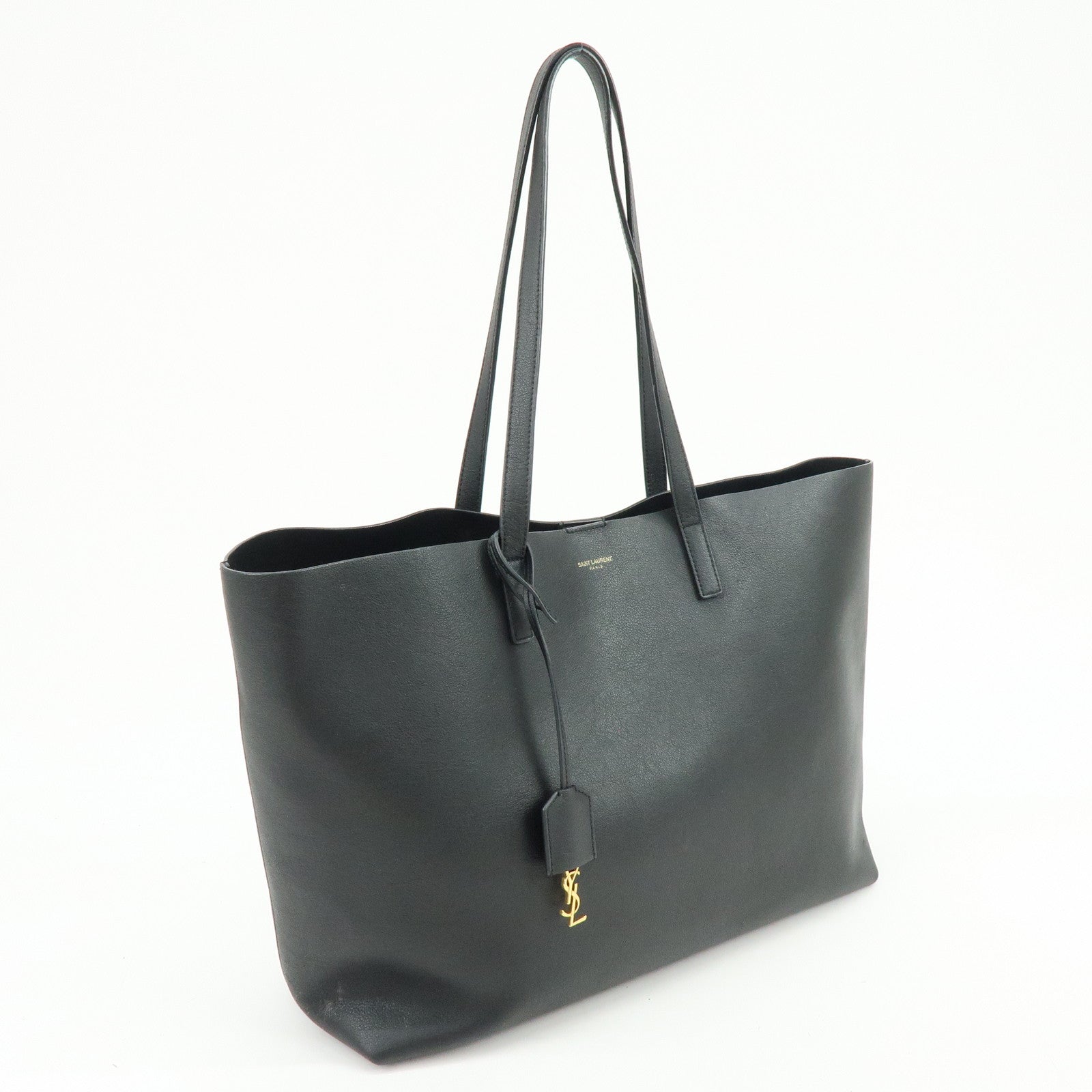 SAINT LAURENT PARIS Cassandra Leather Tote Bag Shoulder Bag Black