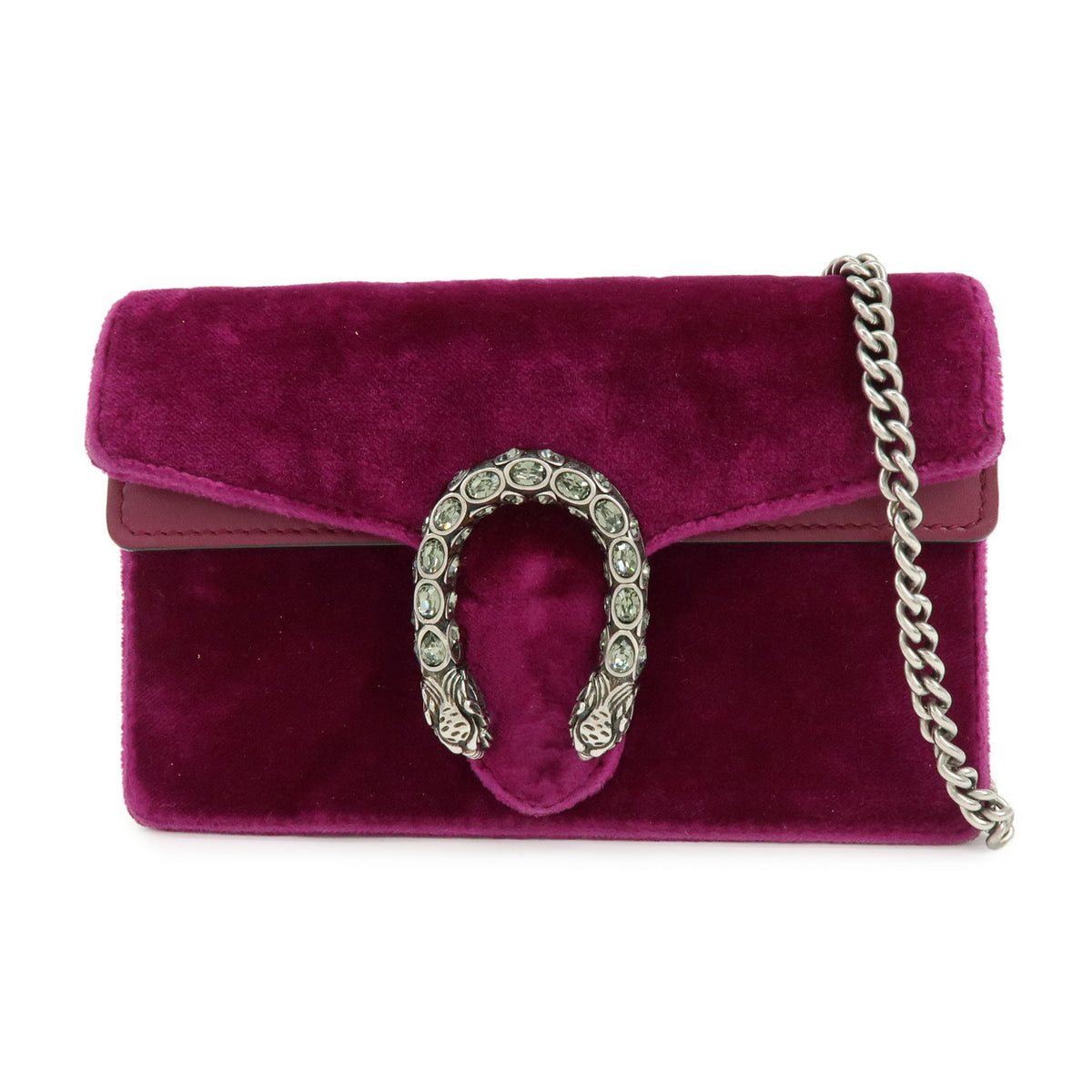 GUCCI Dionysus Super Mini Bag Velvet Chain Shoulder Bag Purple 476432