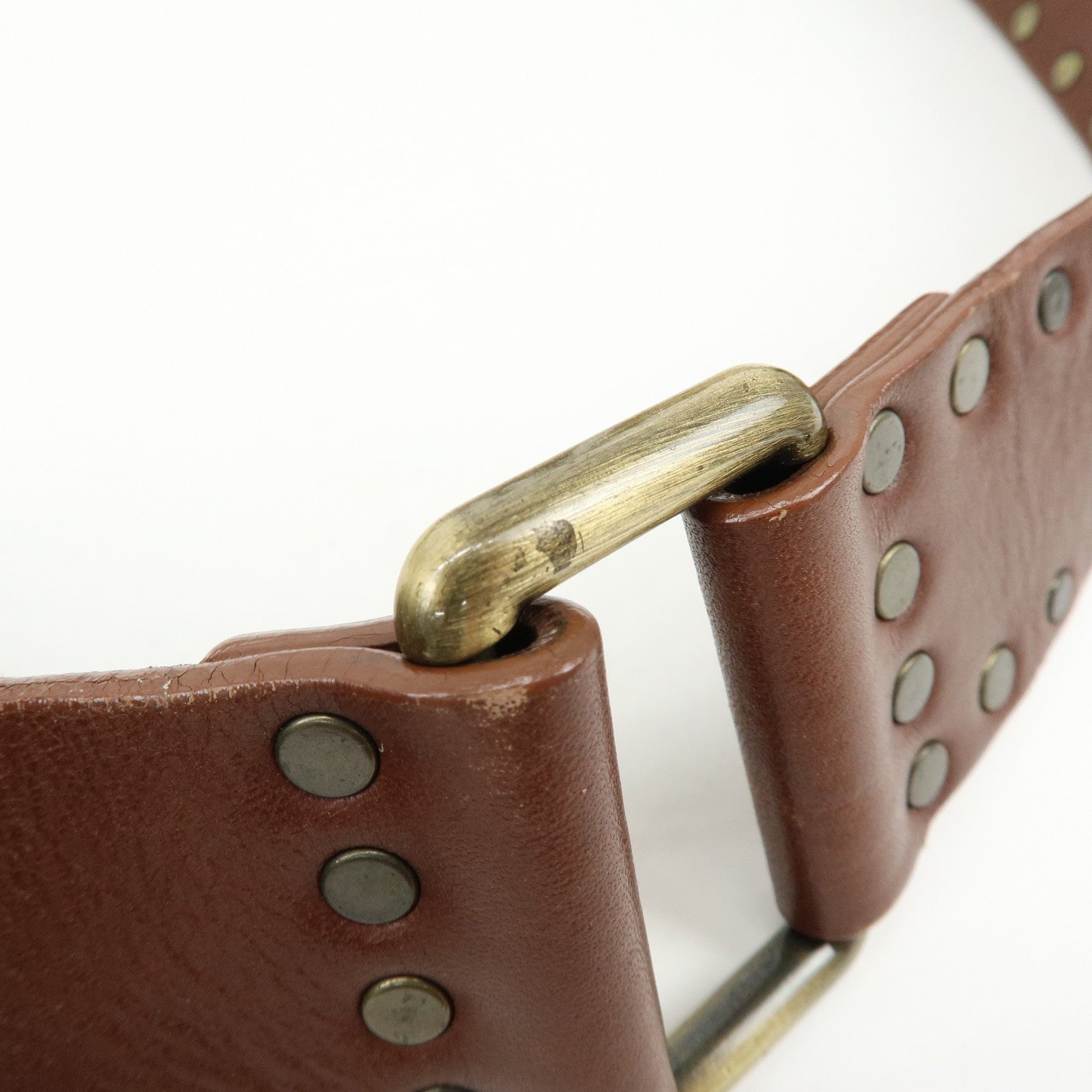 CELINE Macadam Denim Leather Shoulder Crossbody Bag Indigo Blue Brown