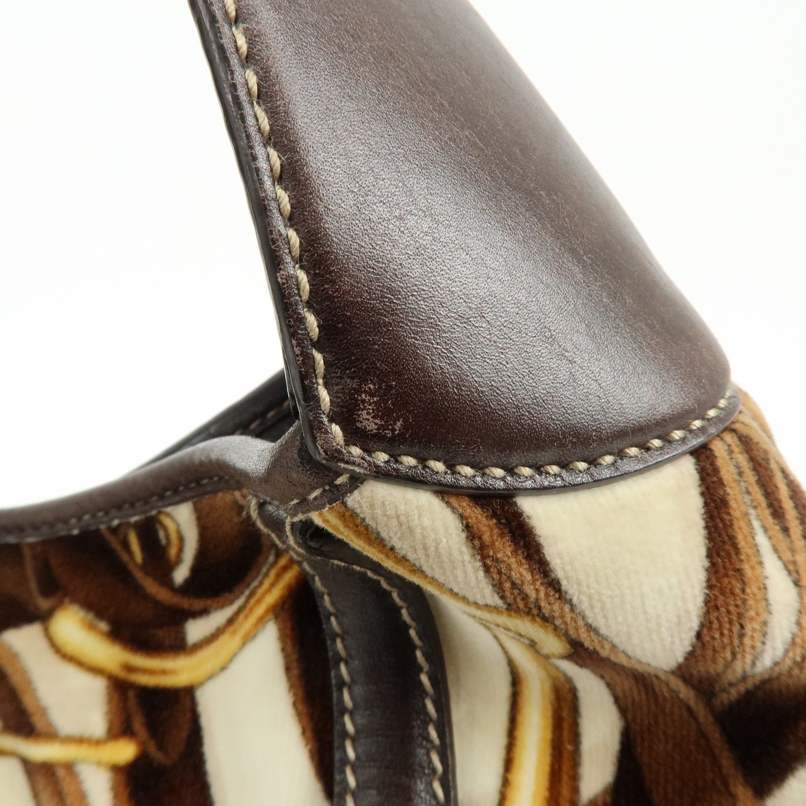 GUCCI 85th Anniversary Horsebit Velour Leather Shoulder Bag 163804