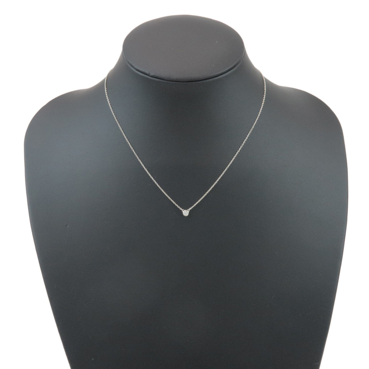 Tiffany & Co By The Yard 1P Diamond Necklace SV925 Silver