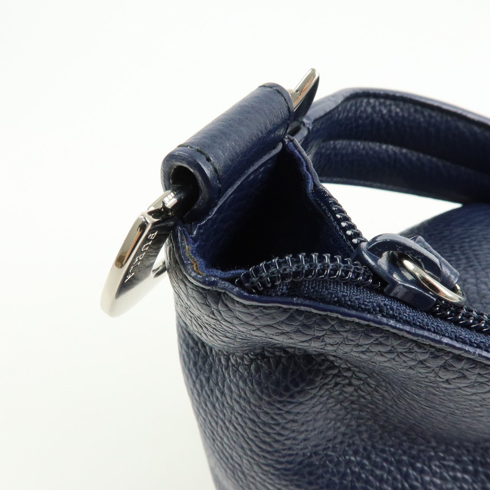 FURLA Leather Shoulder Bag Hand Bag Hobo Bag Dark Navy