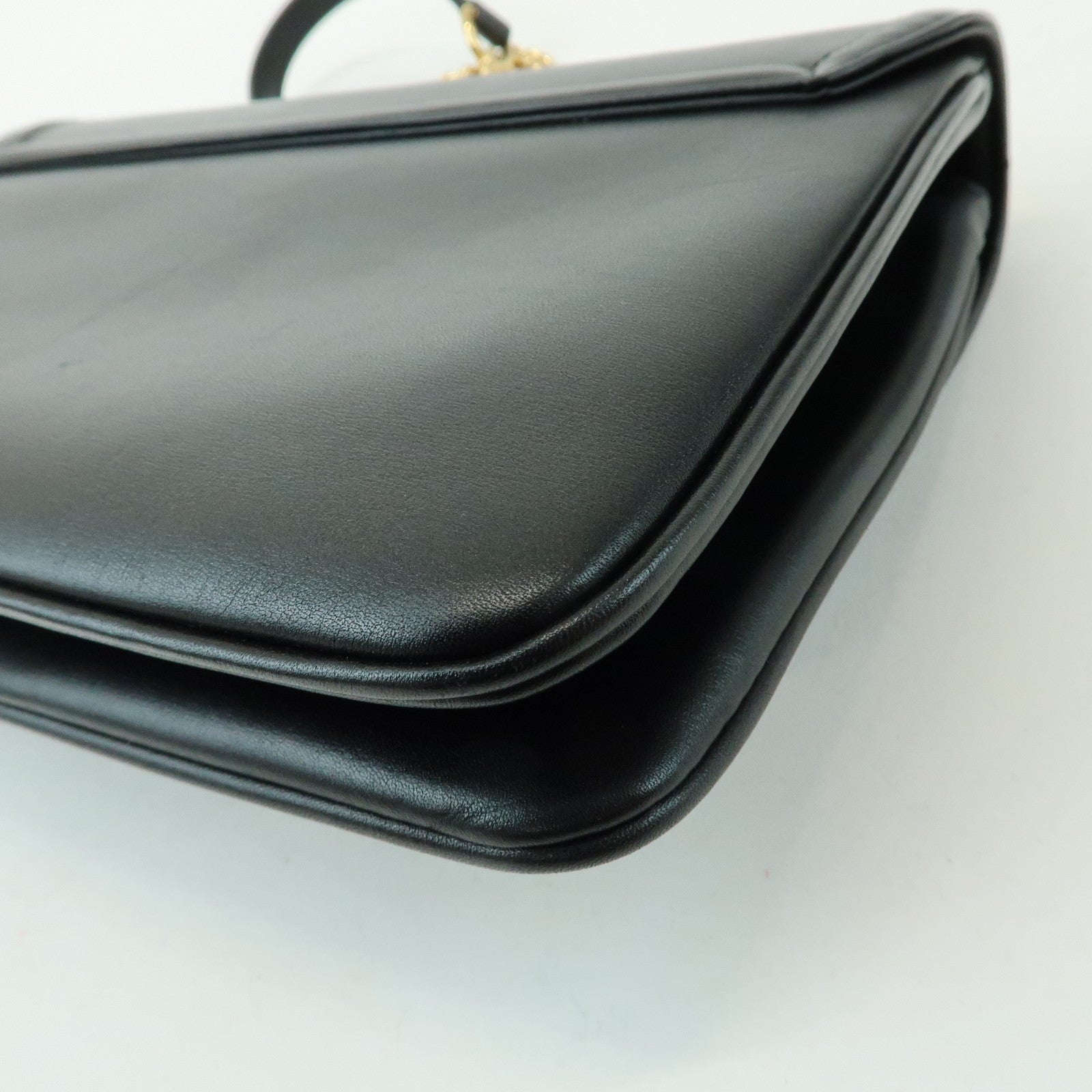 GUCCI Raja Calf Leather Rhinestone Chain Shoulder Bag Black 537241