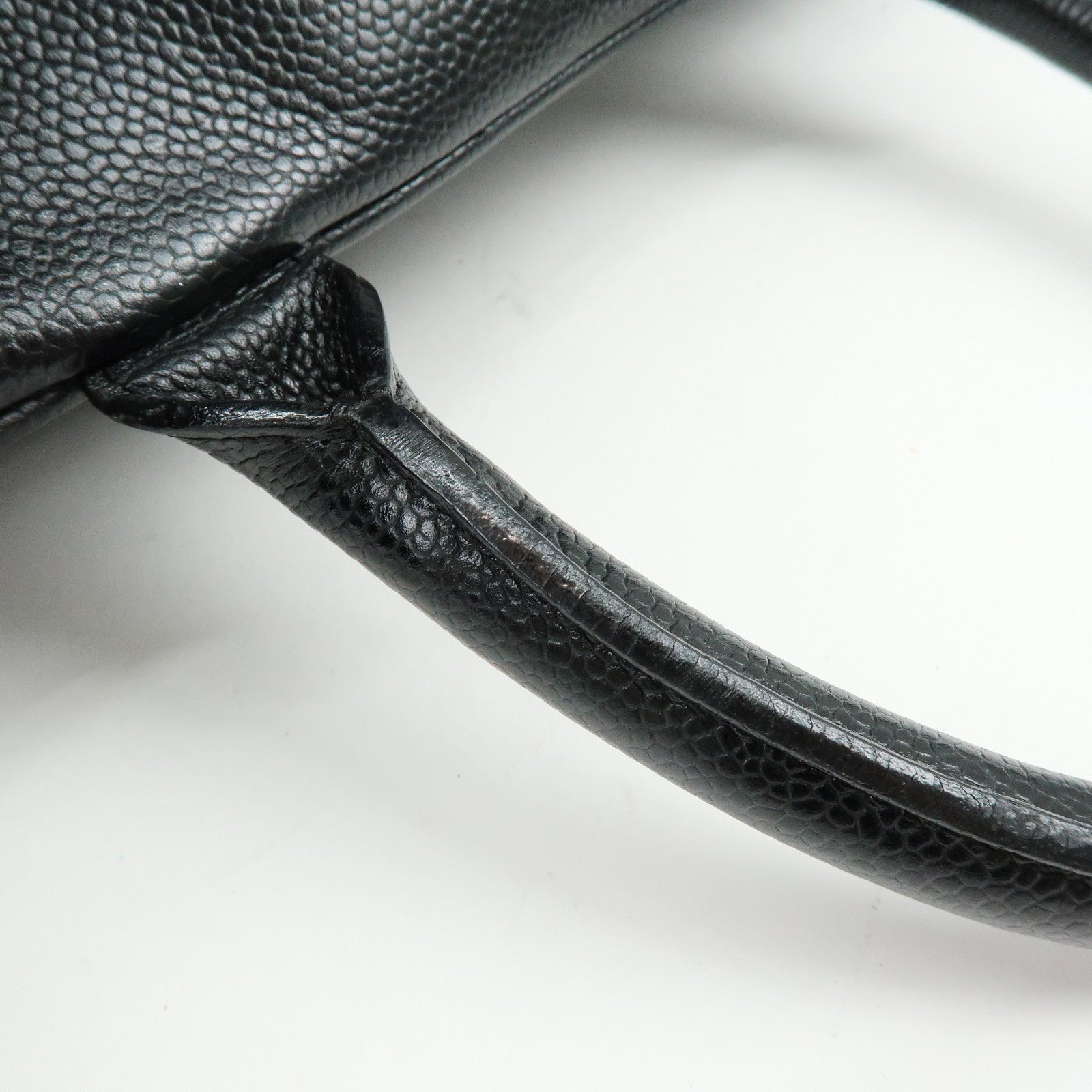 CHANEL Matelasse COCO Mark Caviarskin Boston Bag Hand Bag Black A20997