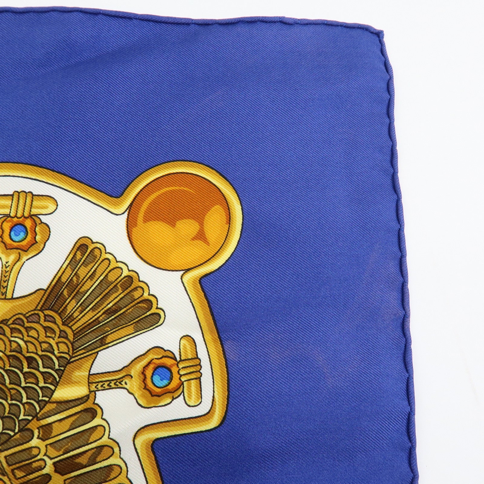 HERMES Carre 90 Lot of 2 Silk 100% Scarf brides de gala/caty Red Blue