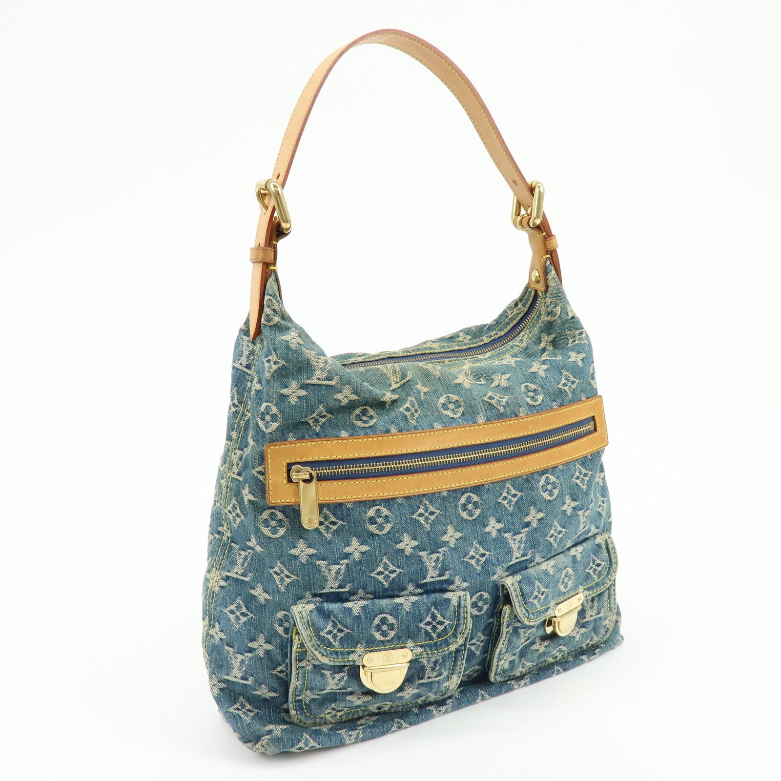 Louis Vuitton Monogram Denim Baggy GM Shoulder Bag Blue M95048