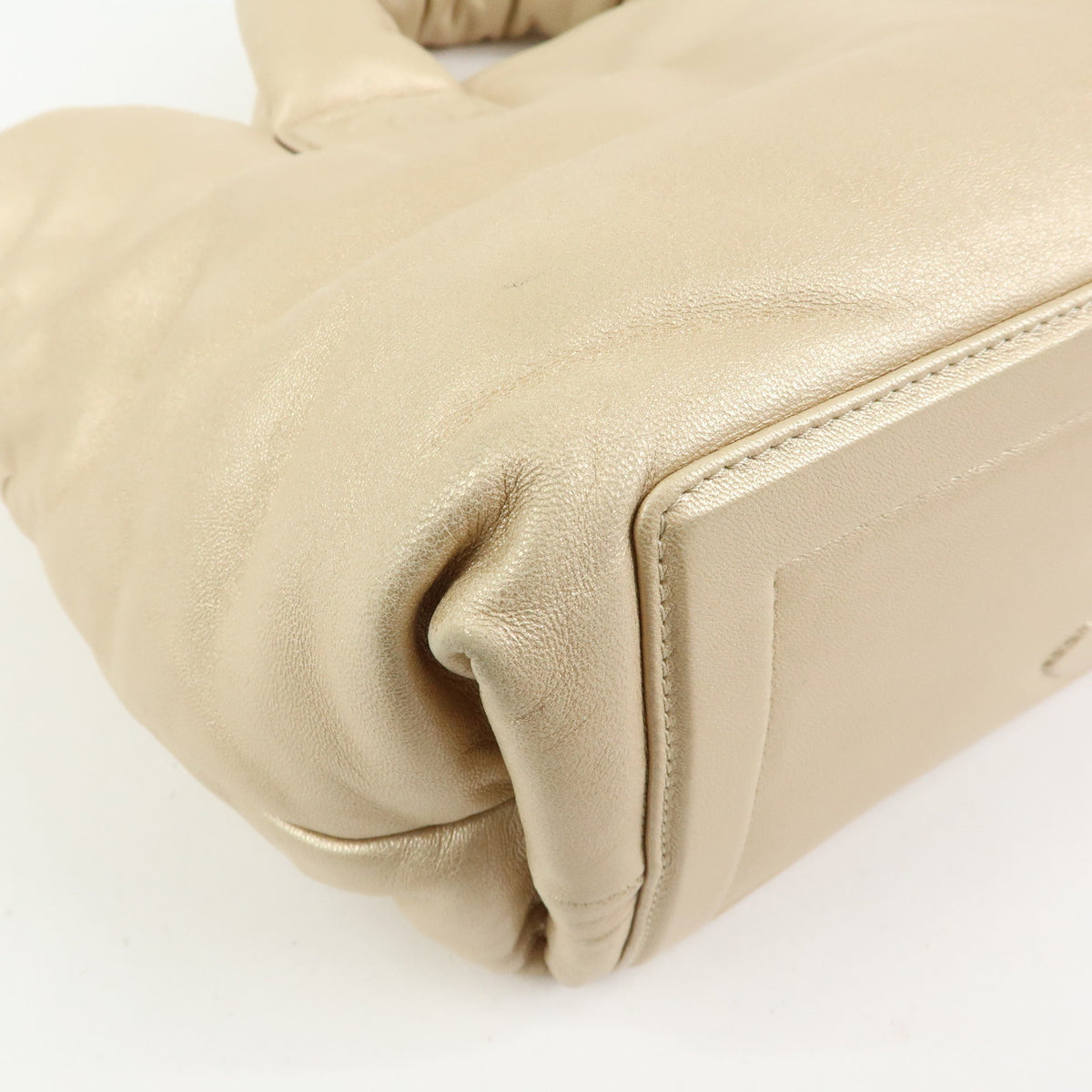 CHANEL COCO Cocoon Nylon Leather Medium Tote Bag Hand Bag Gold A48611