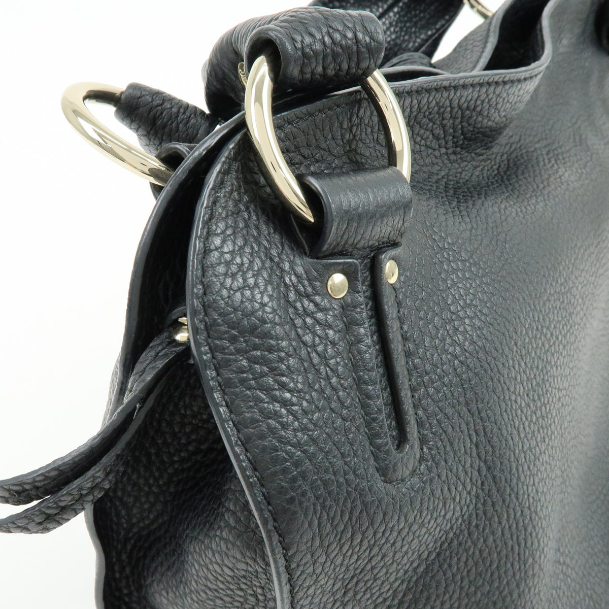 CELINE Bittersweet Leather Shoulder Bag Hand Bag Black