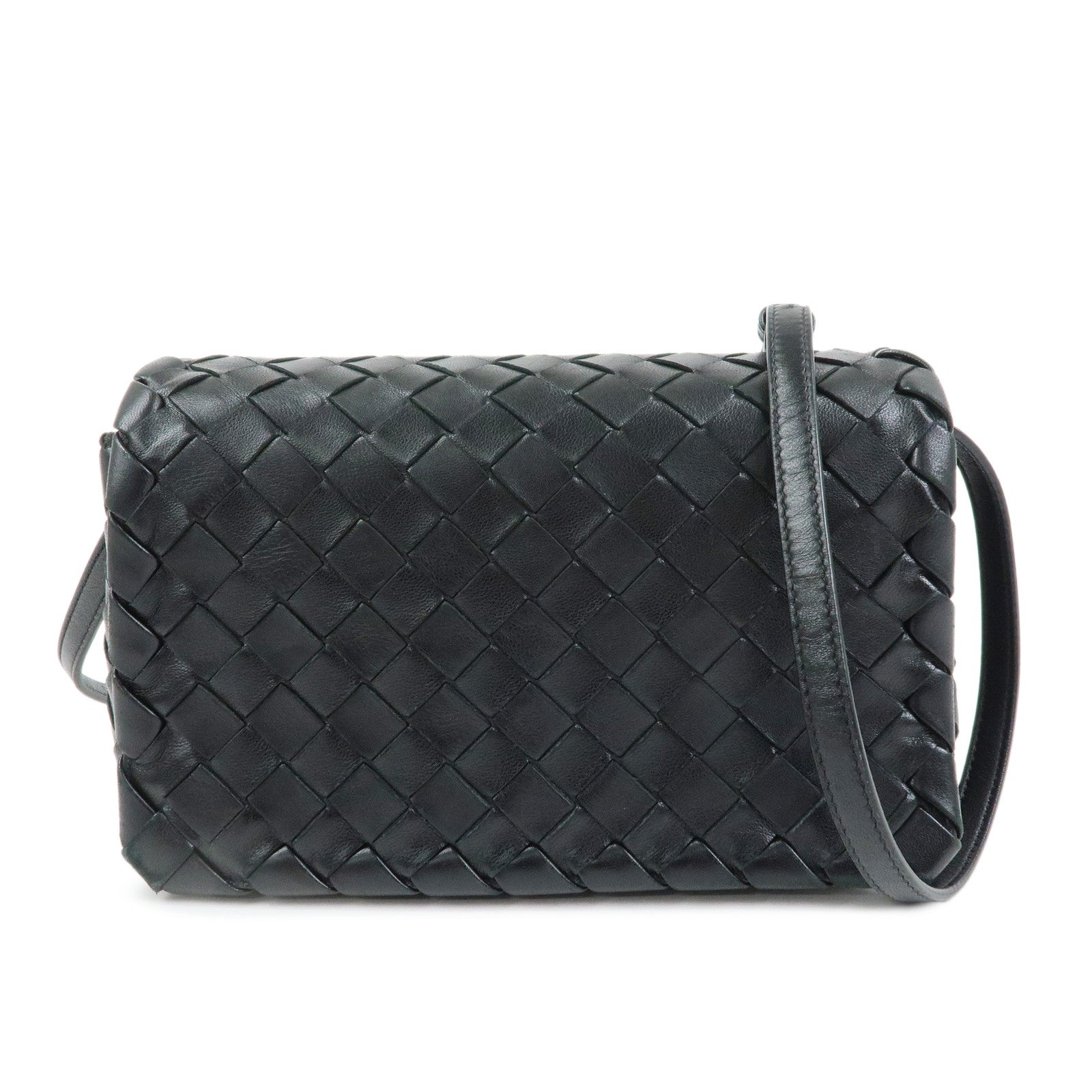 BOTTEGA VENETA Intrecciato Nappa Leather Shoulder Bag Black 600519