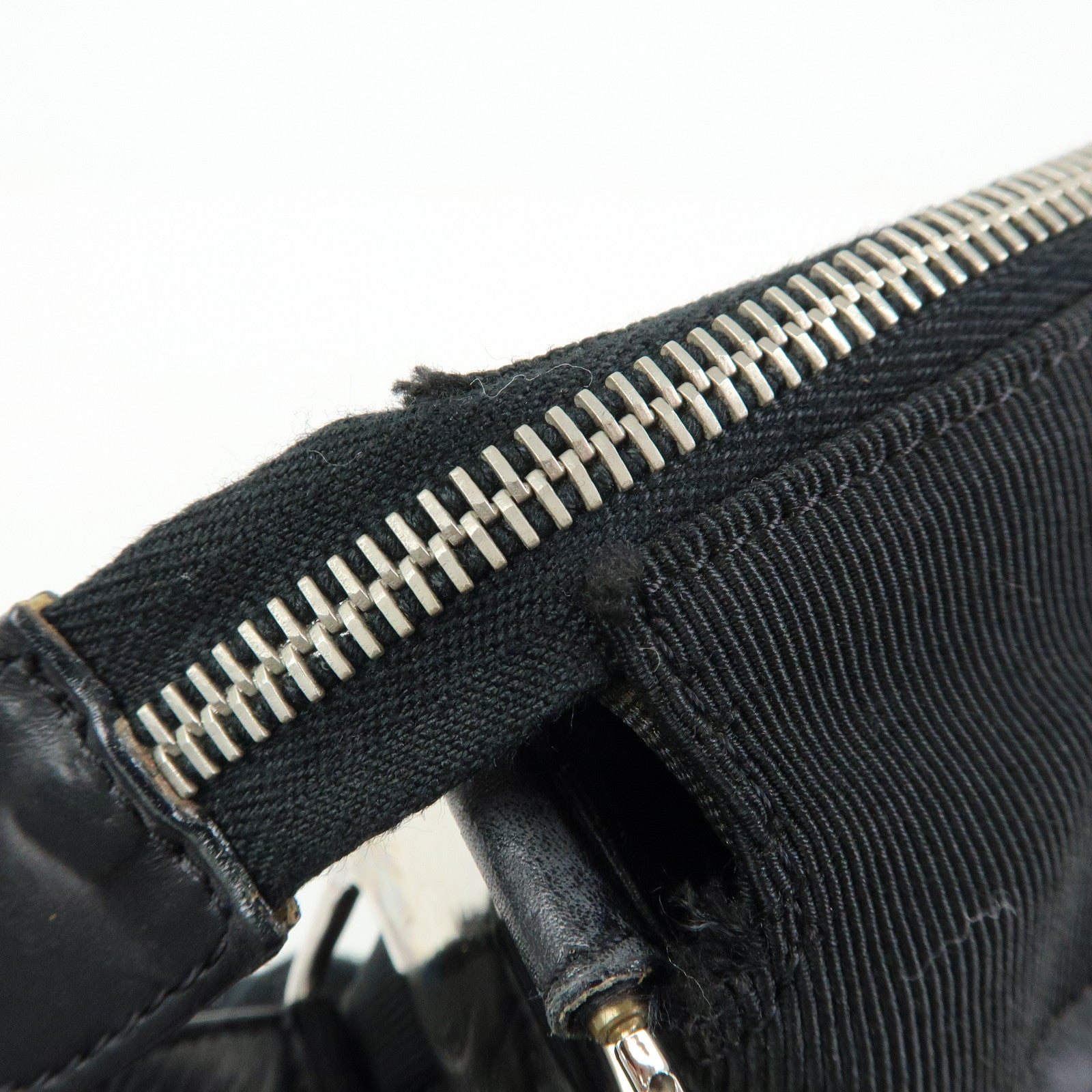 Ferragamo Vara Canvas Leather Shoulder Bag Hand Bag Black