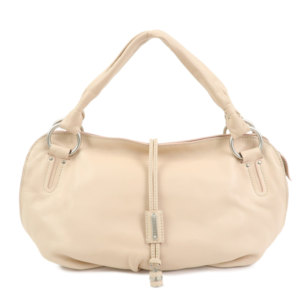 CELINE Bittersweet Leather Shoulder Bag Hand Bag Pink Beige