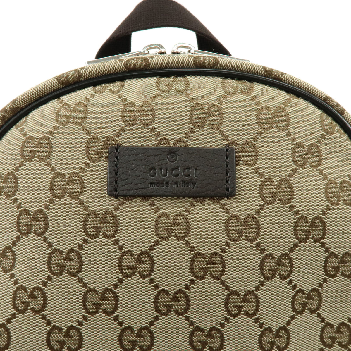 GUCCI GG Canvas Leather Backpack Rucksack Brown 449906