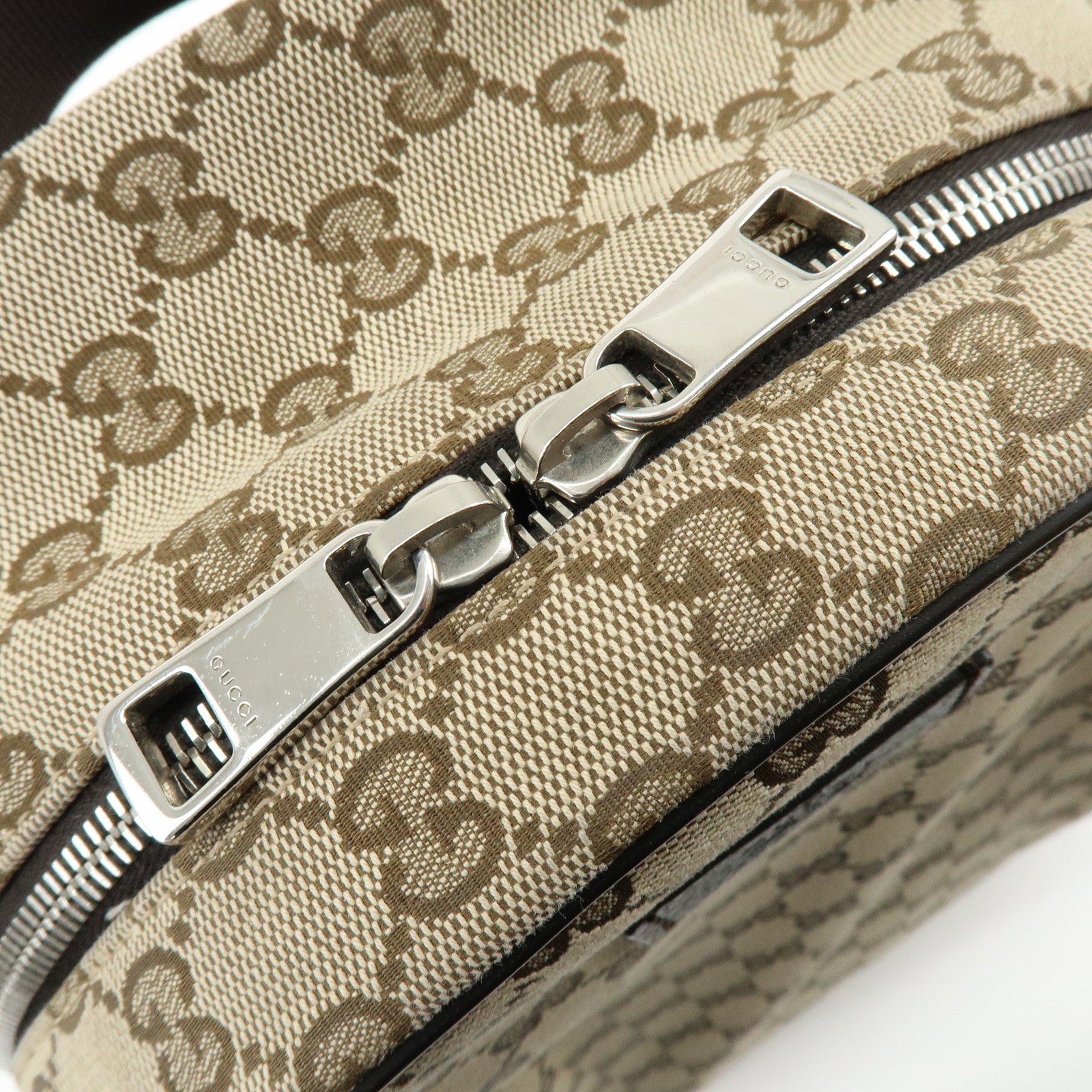 GUCCI GG Canvas Leather Backpack Rucksuck Beige Brown 449906
