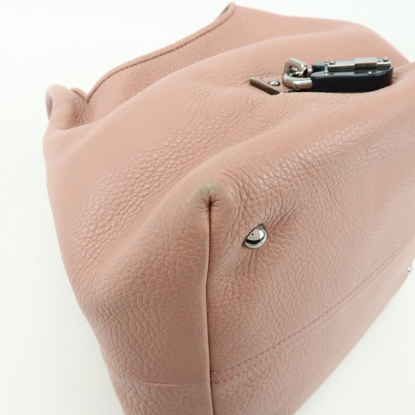 LOEWE Calle PM Leather Hand Tote Bag Bear Lock Charm Pink