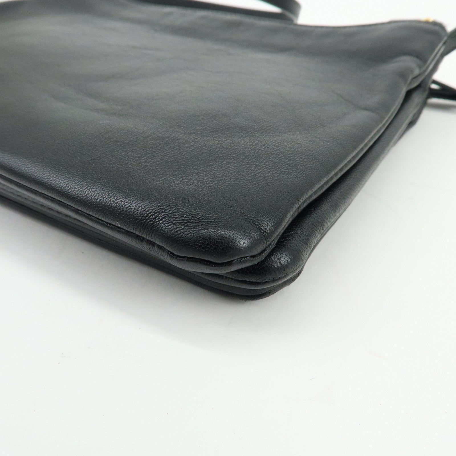 CELINE Trio Bag Leather Shoulder Bag Crossbody Bag Pouch Black