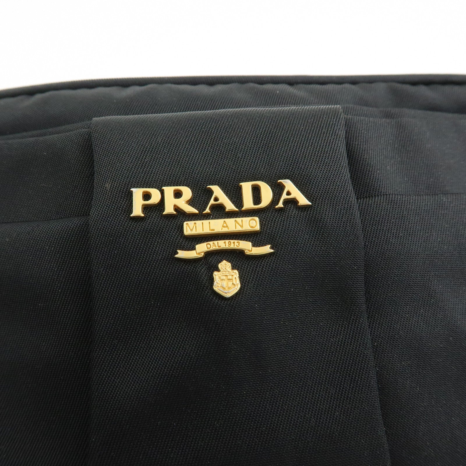 PRADA Nylon Leather Mini Shoulder Bag Crossbody Bag Black