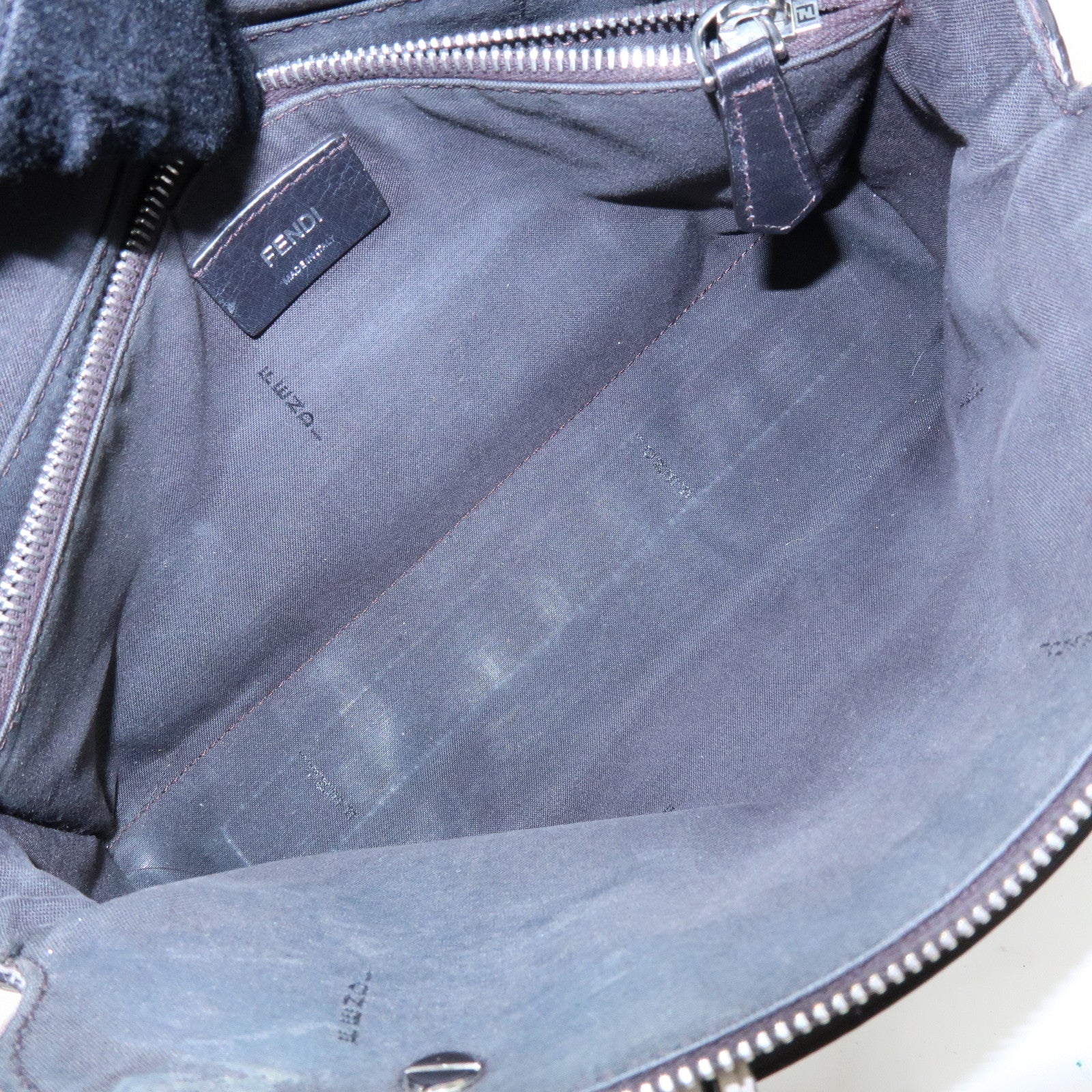 FENDI By The Way Medium 2Way Bag Hand Bag Shoulder Bag Gray 8BL146