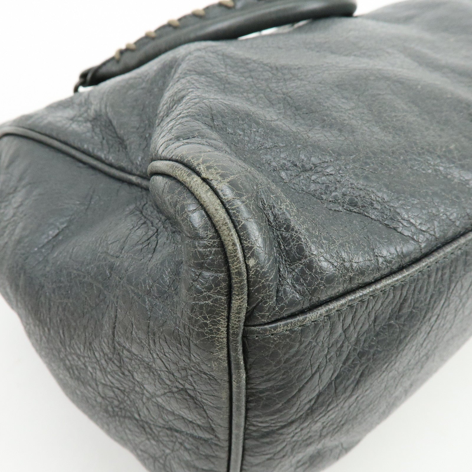BALENCIAGA Classic Velo Leather Hand Bag Grey 235216