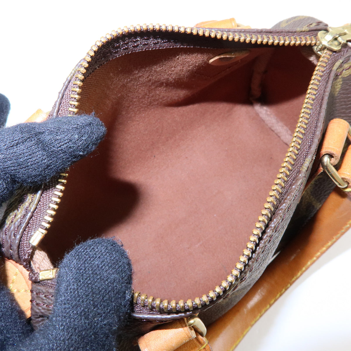 Louis Vuitton Monogram Mini Speedy Hand Bag Brown M41534