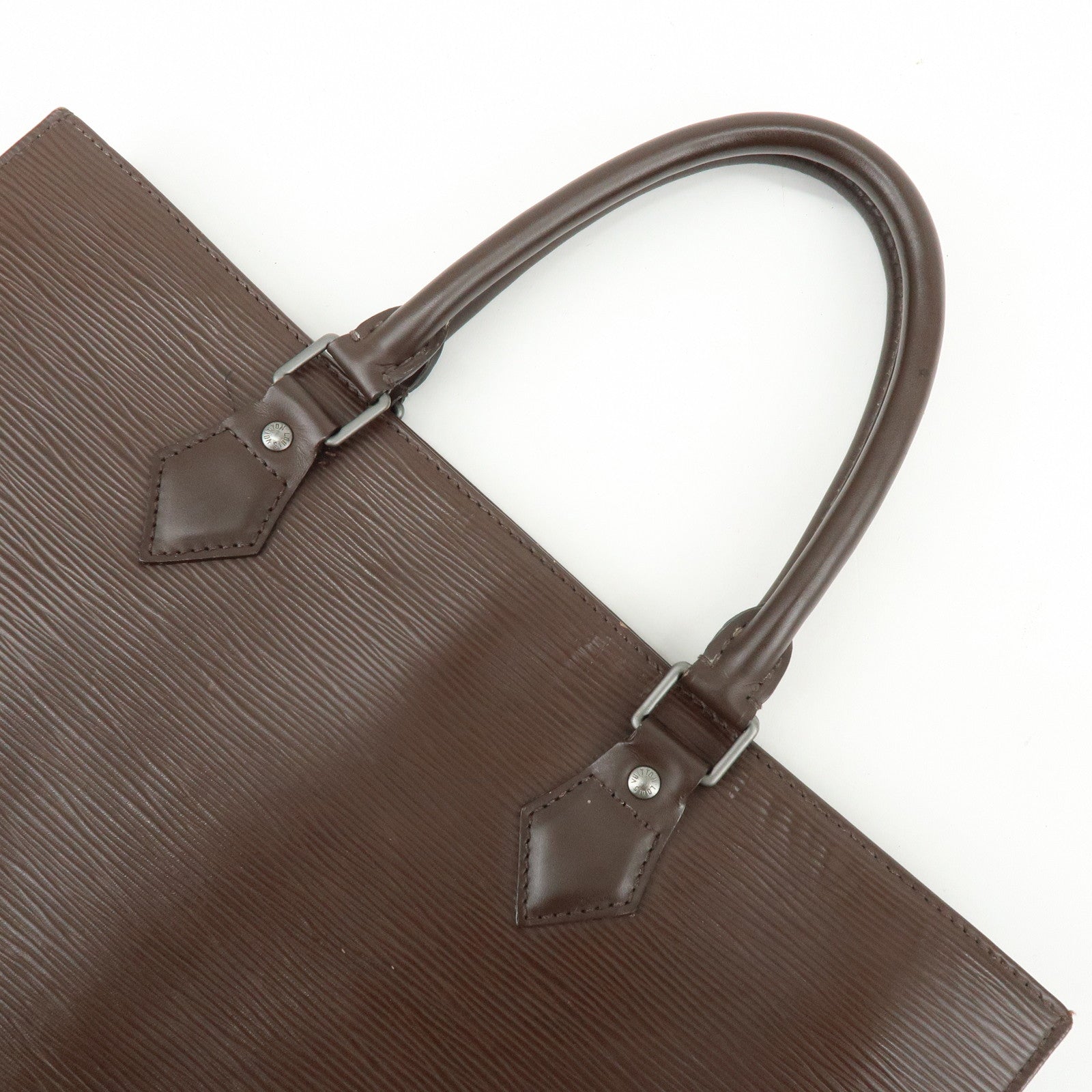 Louis Vuitton Epi Sac Plat Leather Hand Bag Tote Bag Mocha M59082