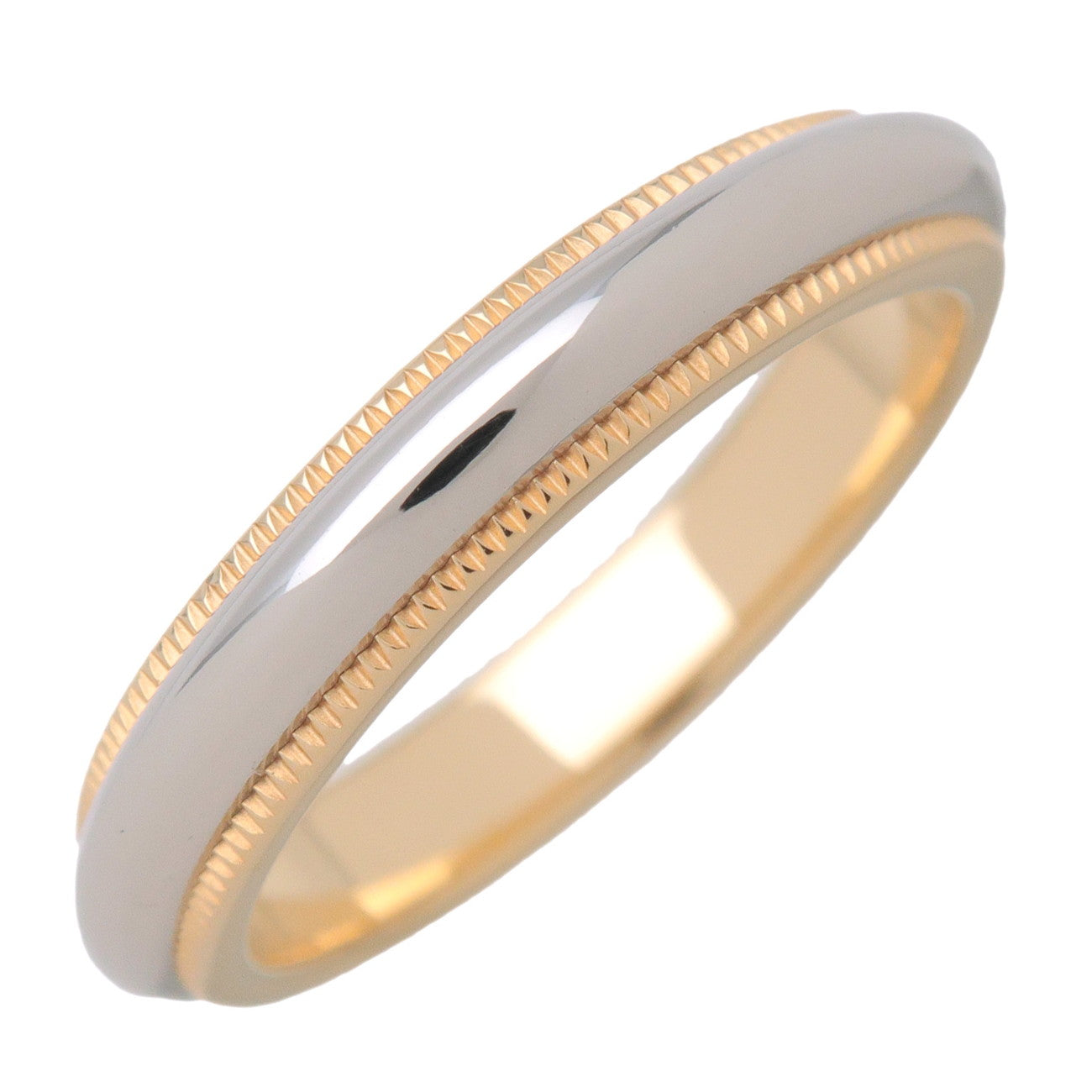 TiTiffany & Co Milgrain Band Ring PT950 K18 750YG US5.25 EU50