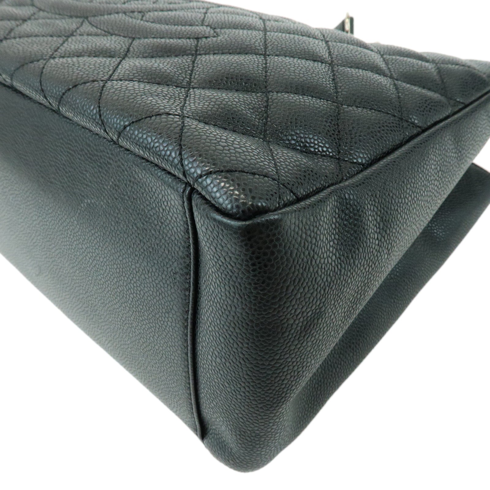 CHANEL Matelasse COCO Mark Caviarskin Shoulder Bag Black A50995