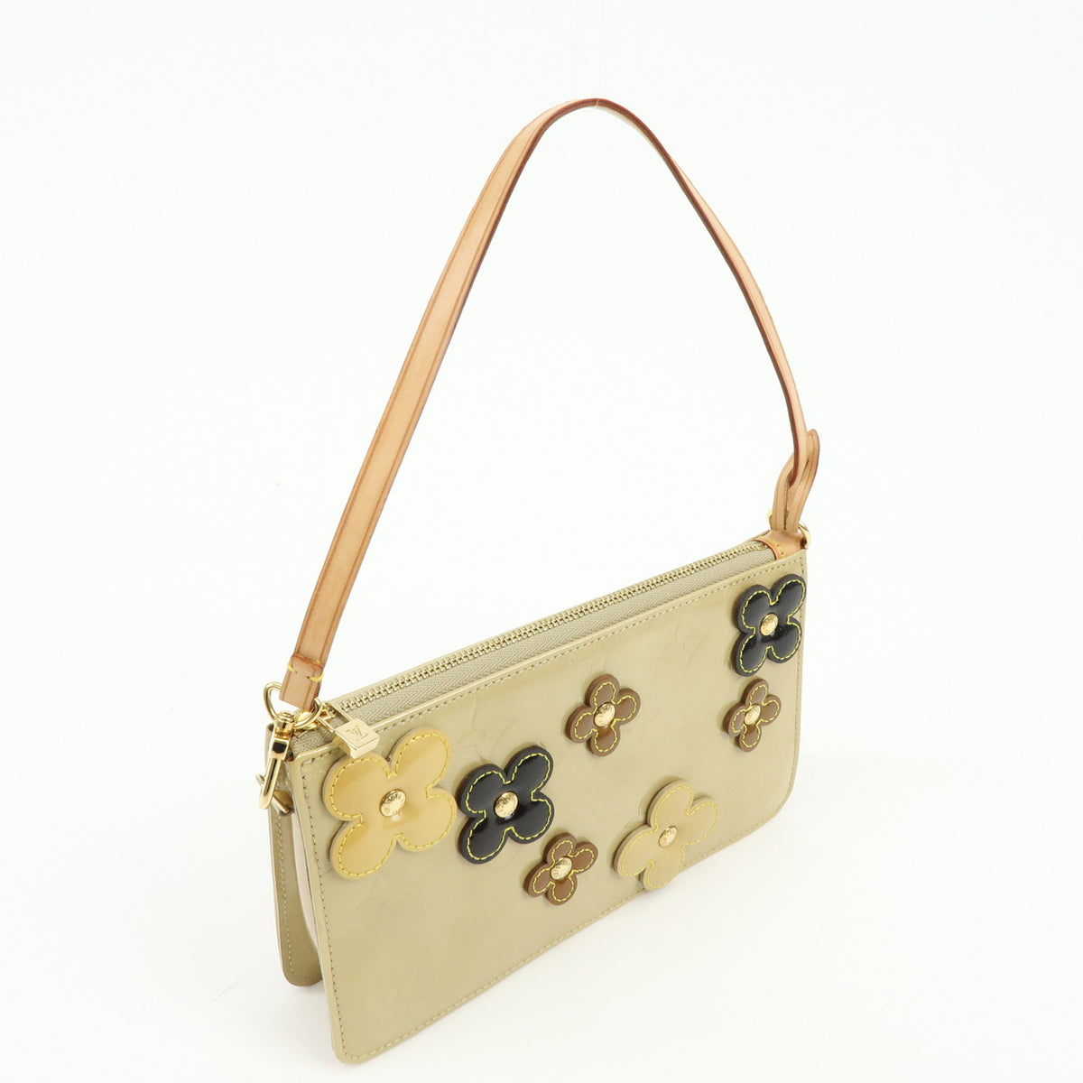 Louis Vuitton Monogram Vernis Flower Lexington Hand Bag Beige M92246