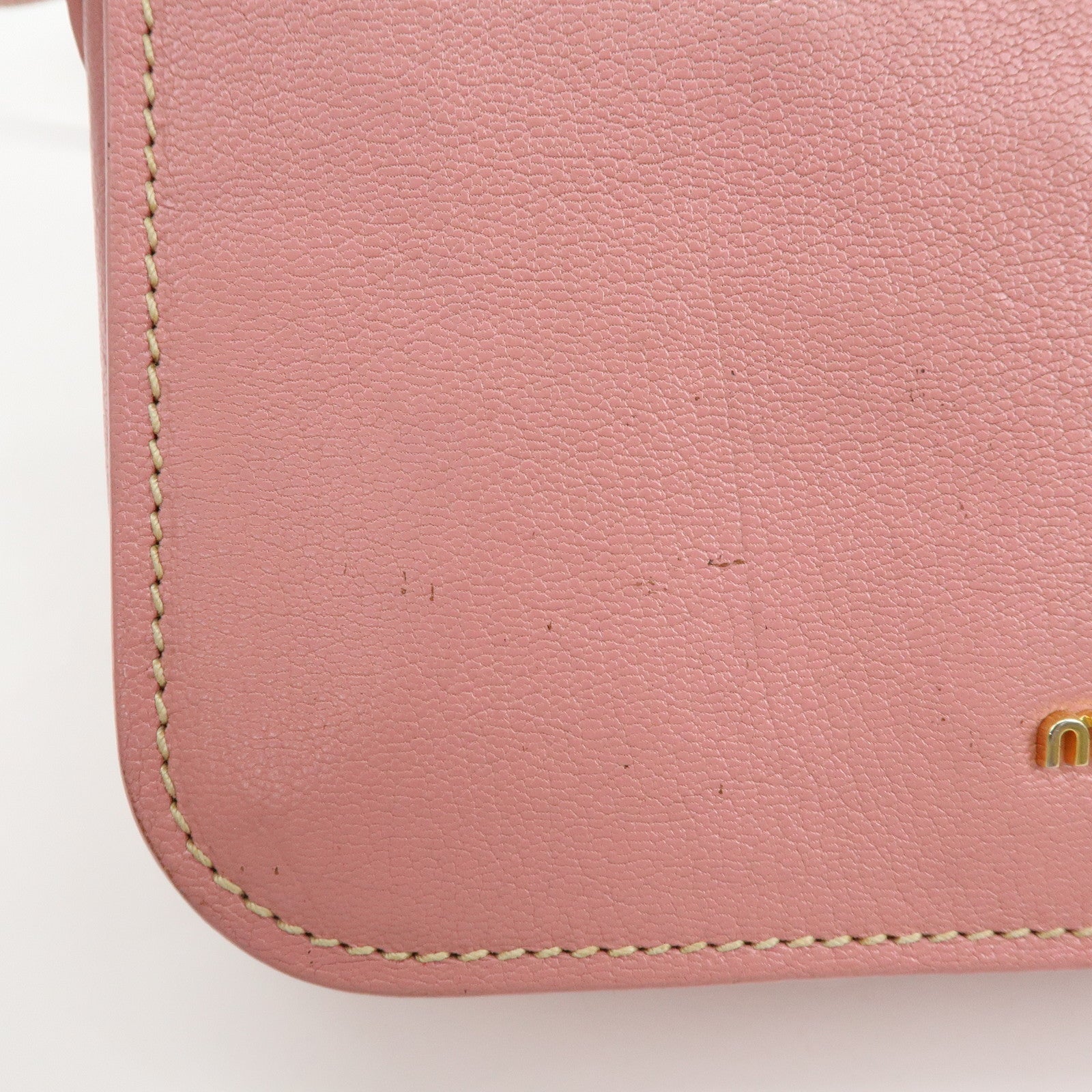 MIU MIU Madras Leather 2Way Bag Hand Bag Shoulder Bag Pink