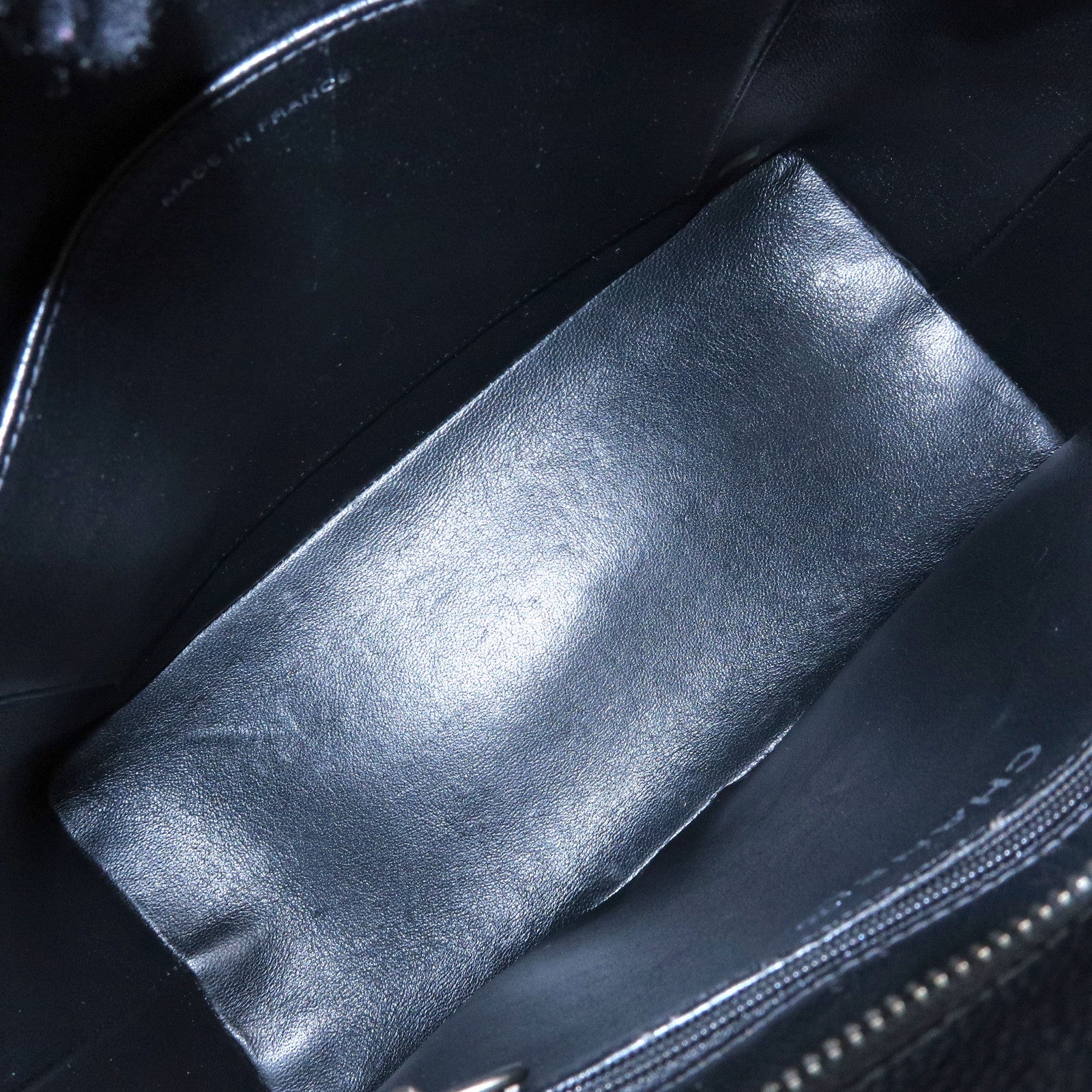 CHANEL Medallion Matelasse COCO Mark Caviarskin Tote Bag Black A01804