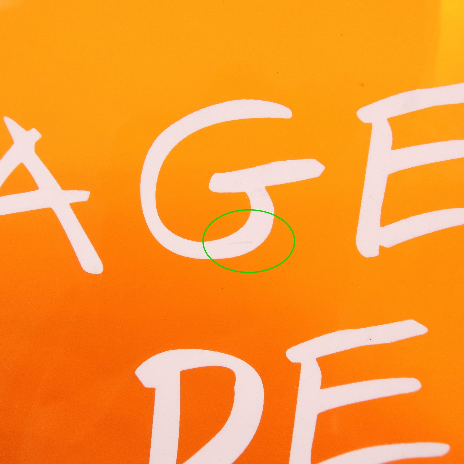 HERMES Vinyl Kelly Hand Bag Clear Orange Gold Hardware Used