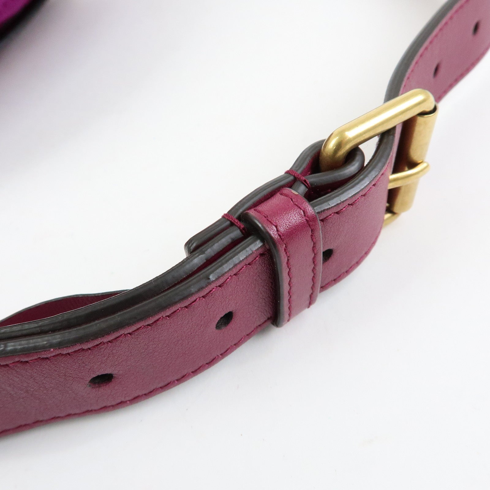 GUCCI GG Marmont Double G Velvet Leather Waist Pouch Body Bag 476434
