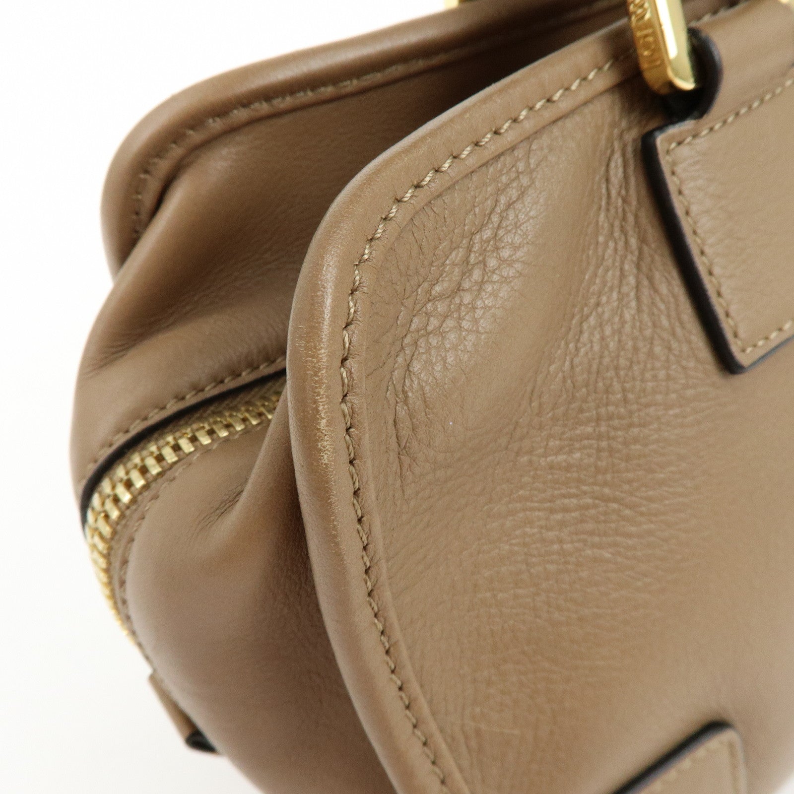 LOEWE Amazona 28 Leather 2Way Bag  Hand Bag Shoulder Bag Mocha