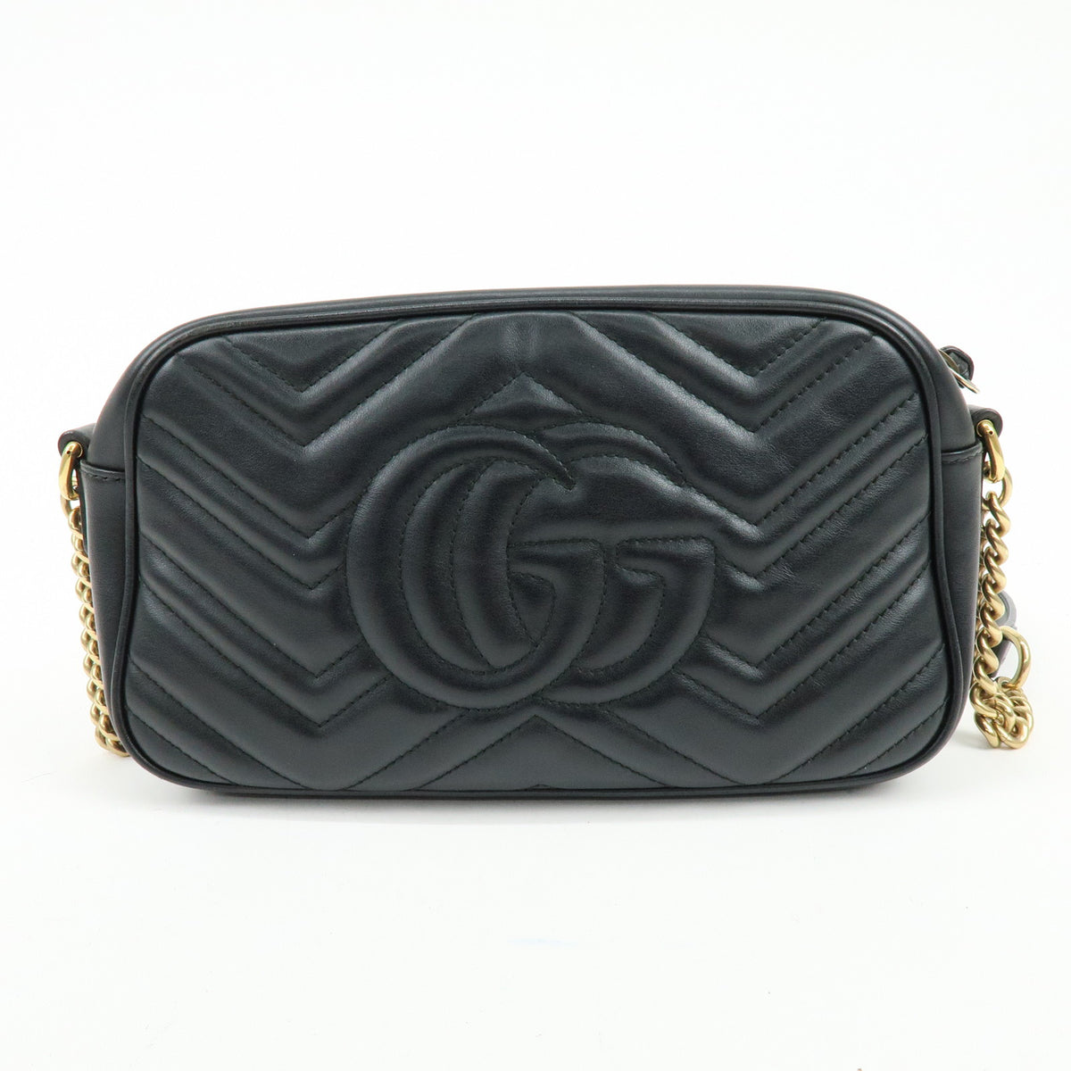 GUCCI GG Marmont Leather Shoulder Bag Crossbody Bag Black 447632