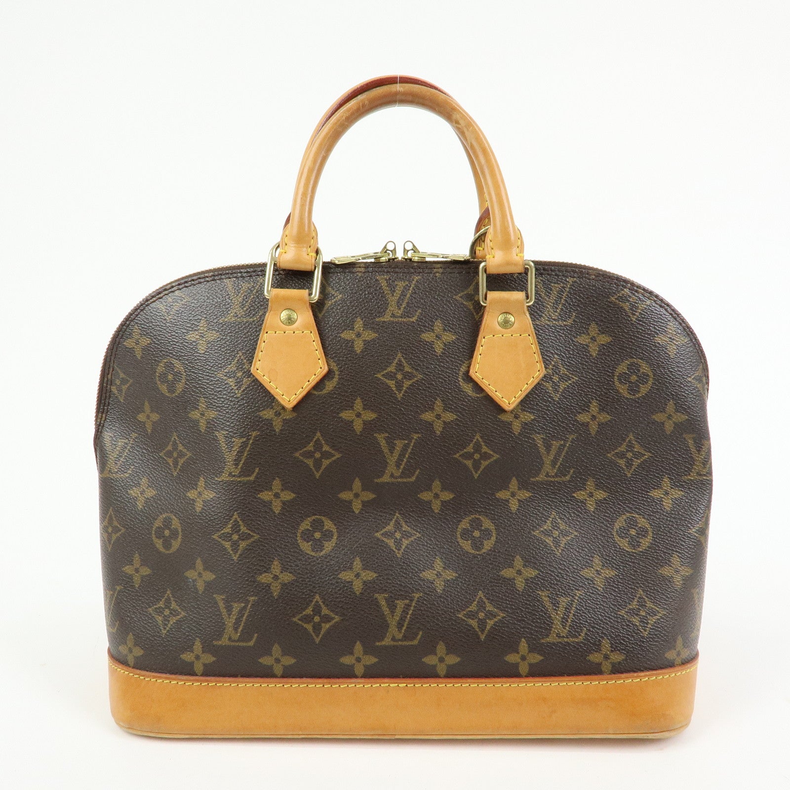 Louis Vuitton Monogram Alma PM Canvas Leather Hand Bag Brown M51130