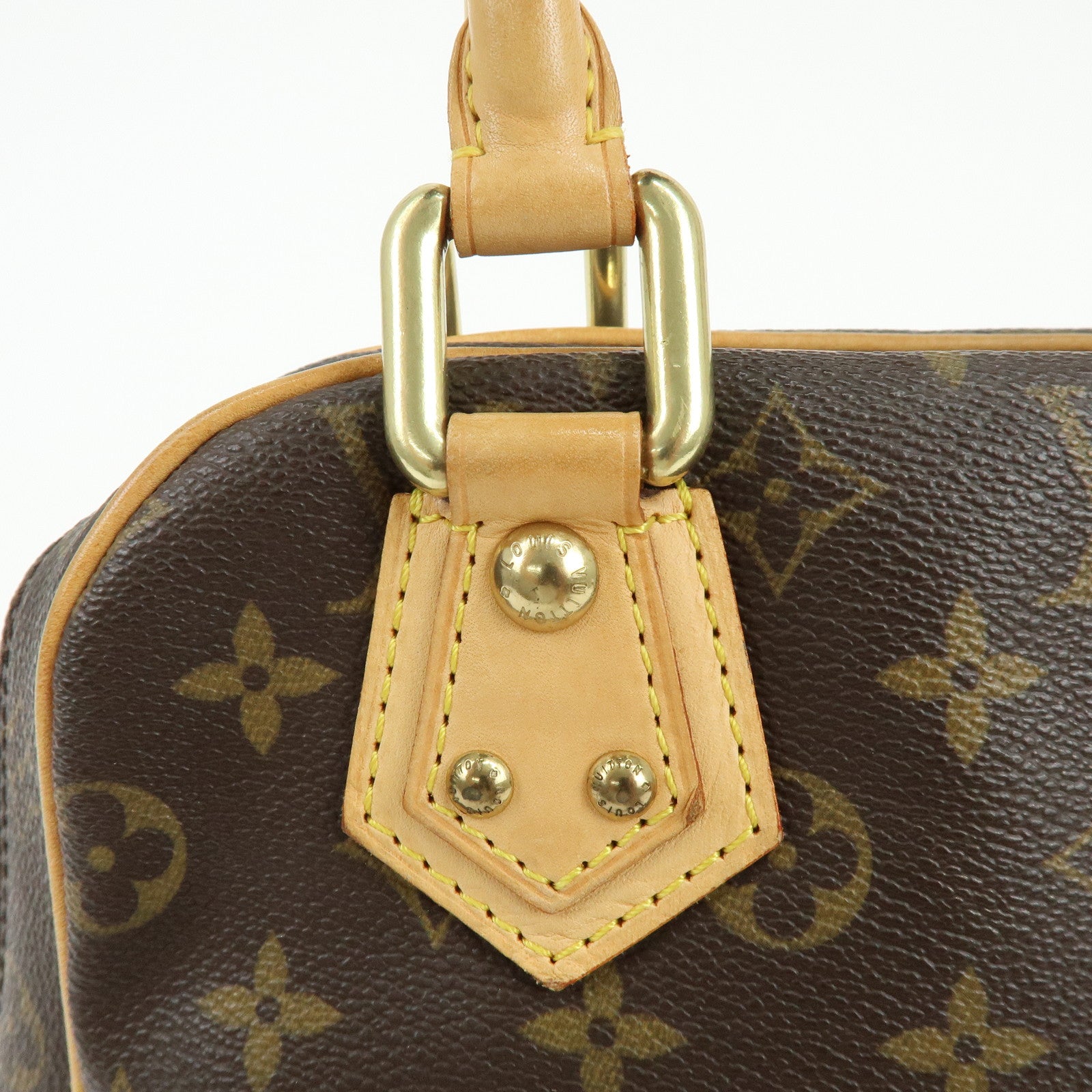 Louis Vuitton Monogram Manhattan PM Hand Bag Brown M40026