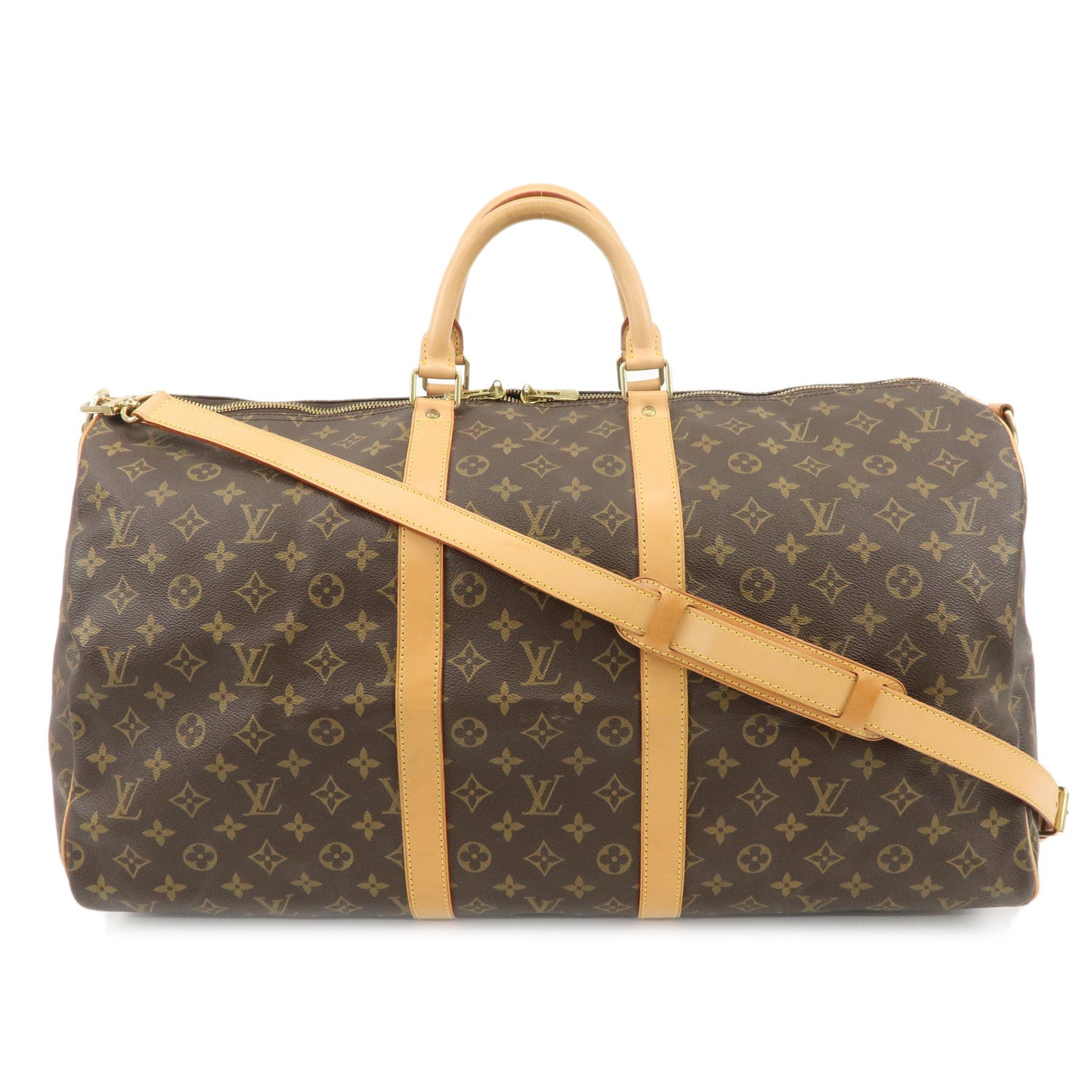 Louis Vuitton Monogram Keep All Bandouliere 55 Bag Brown M41414 Used