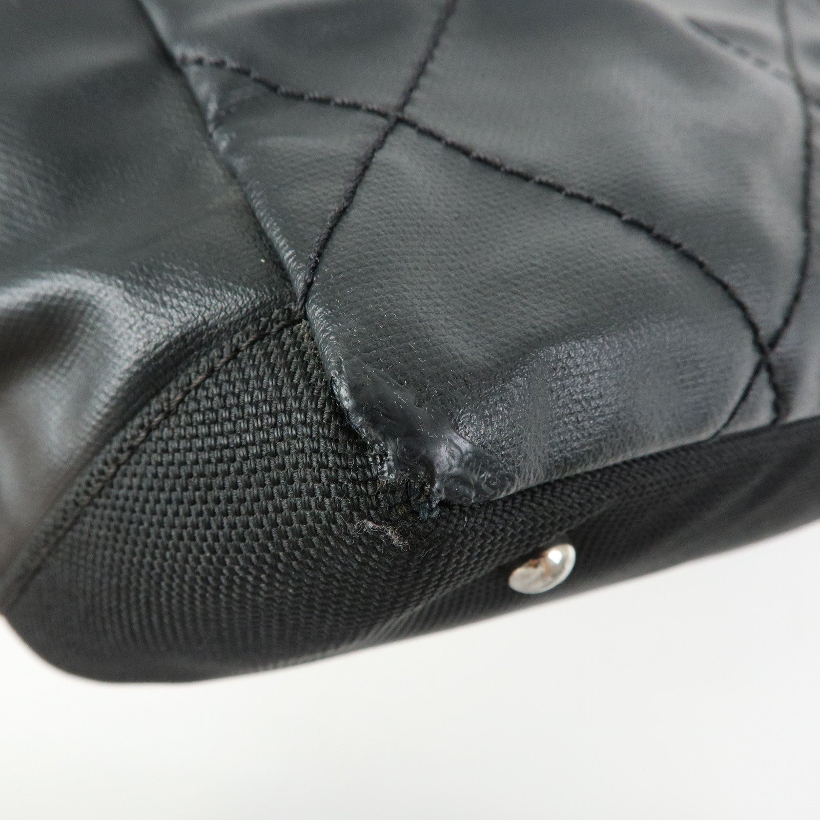 CHANEL PVC Leather Paris Biarritz Tote Bag Hand Bag MM Black A34209